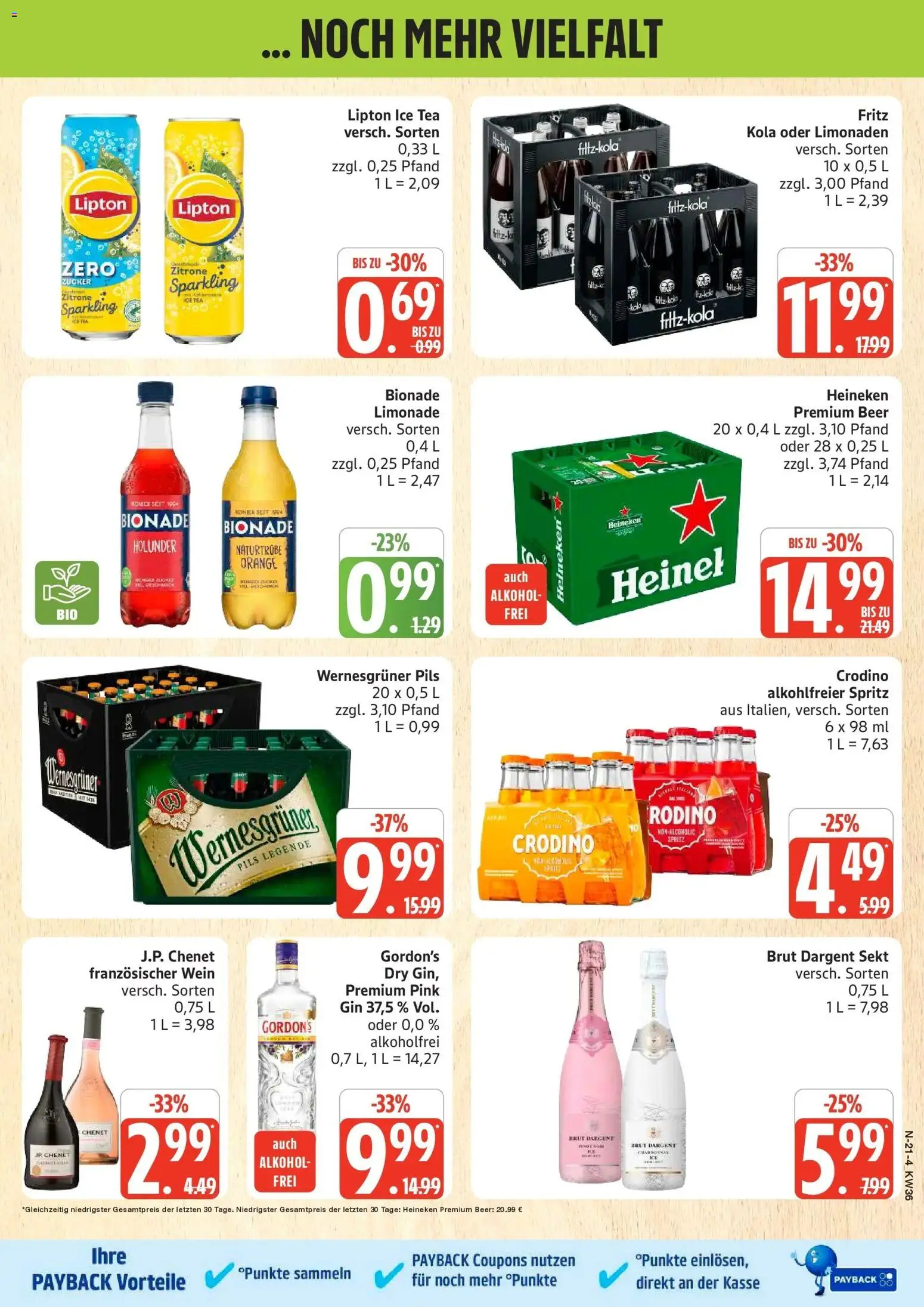 Edeka Prospekt Rostock (ab 31.08.2026) » Angebote Online | Seite: 21 | Produkte: Pils, Wernesgruner, Limonade, Wein