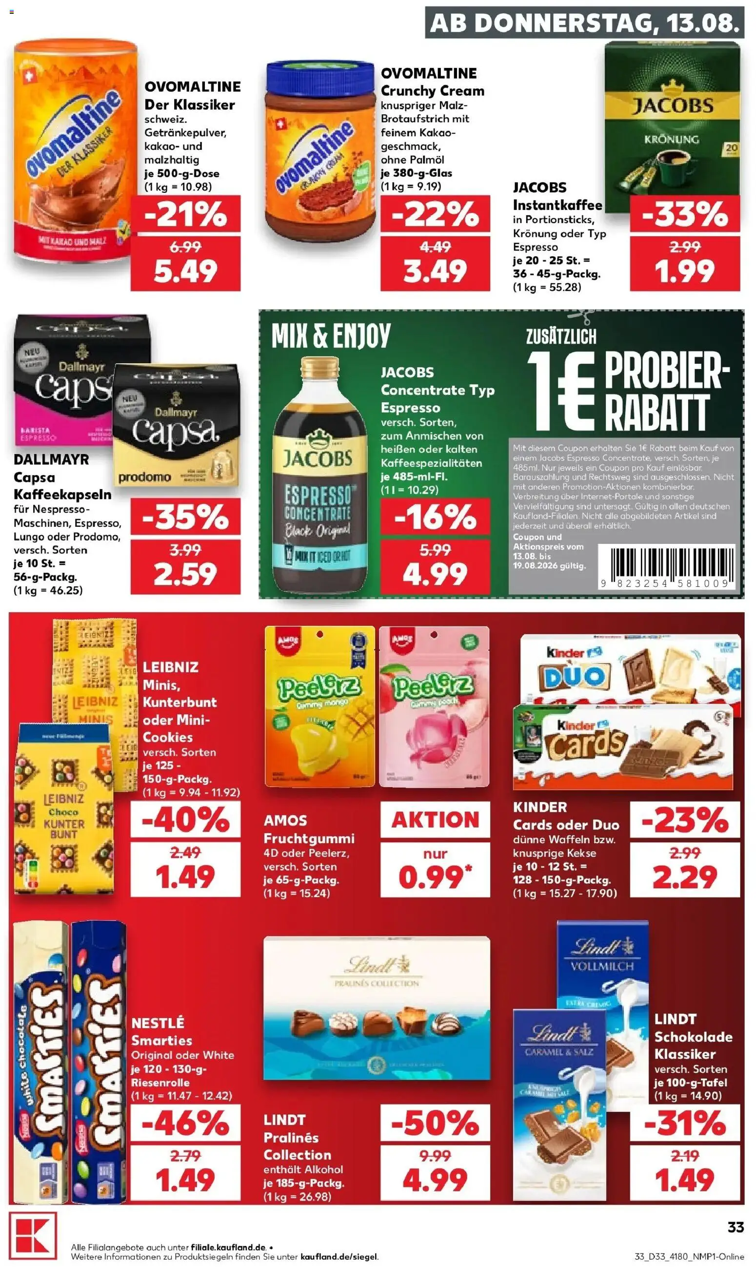Prospekt Kaufland ab 10.08.2026 » Angebote Online zum Blättern | Seite: 46 | Produkte: Smarties, Salz, Alkohol, Kekse