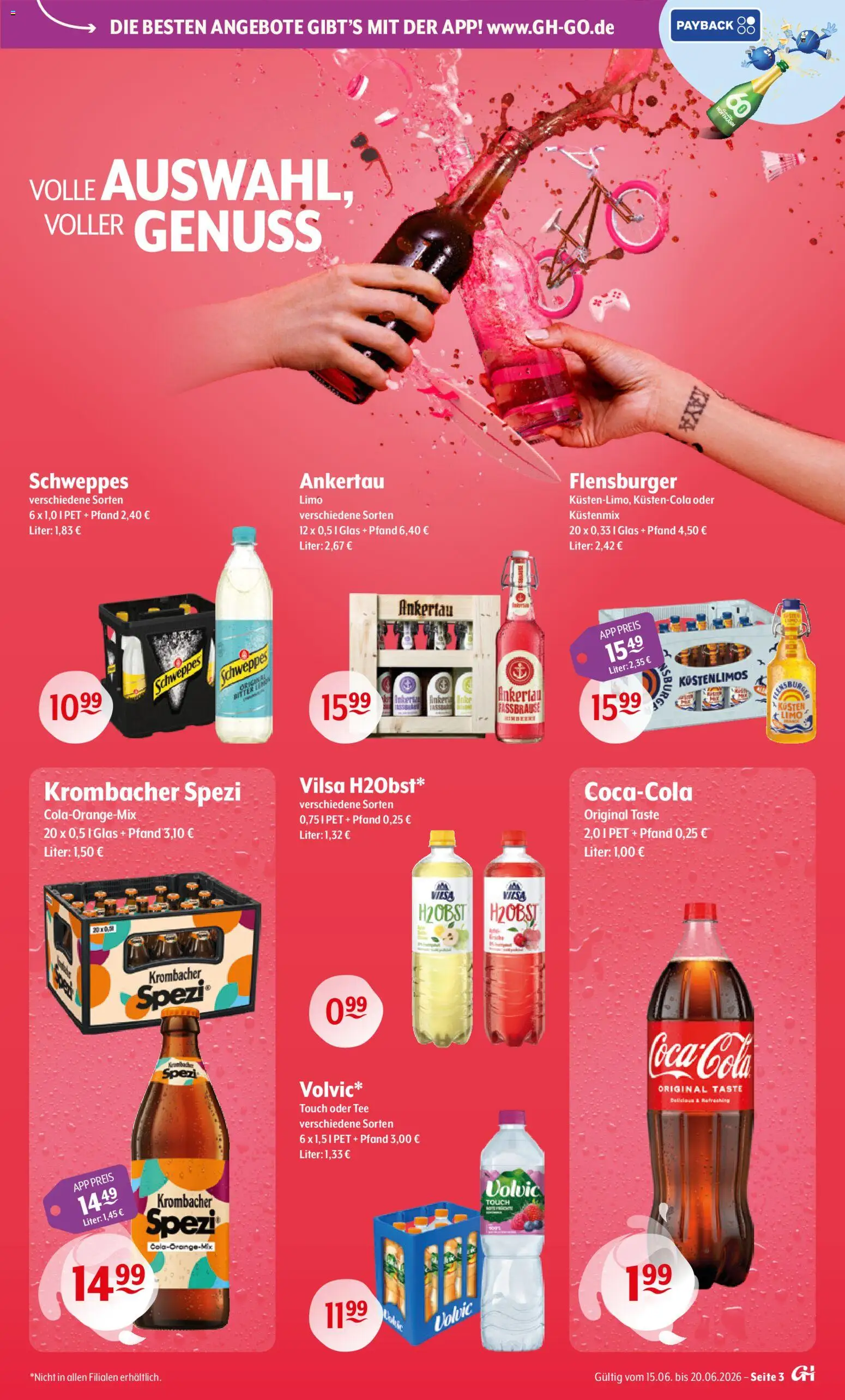 Getränke Hoffmann Prospekt – gültig ab 15.06.2026 | Seite: 3 | Produkte: Schweppes, Flensburger, Krombacher, Tee