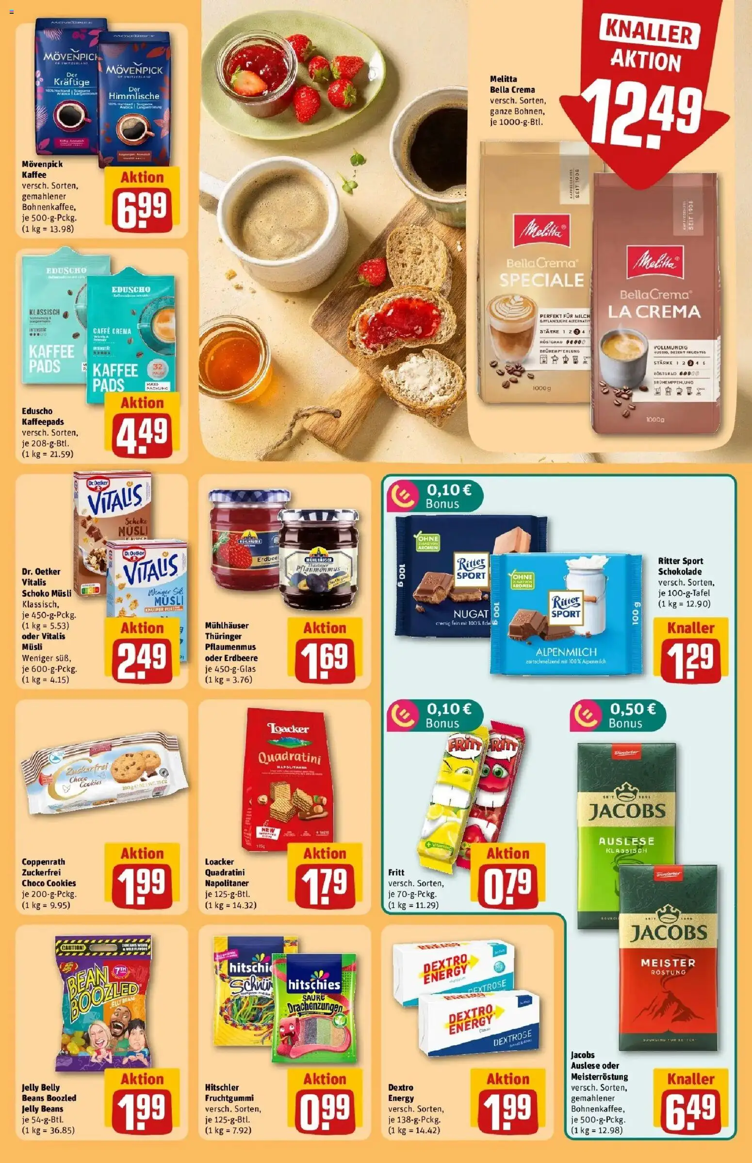 REWE Prospekt ab 10.08.2026 zum Blättern » Angebote | Seite: 23 | Produkte: Musli, Kaffeepads, Energy, Schokolade