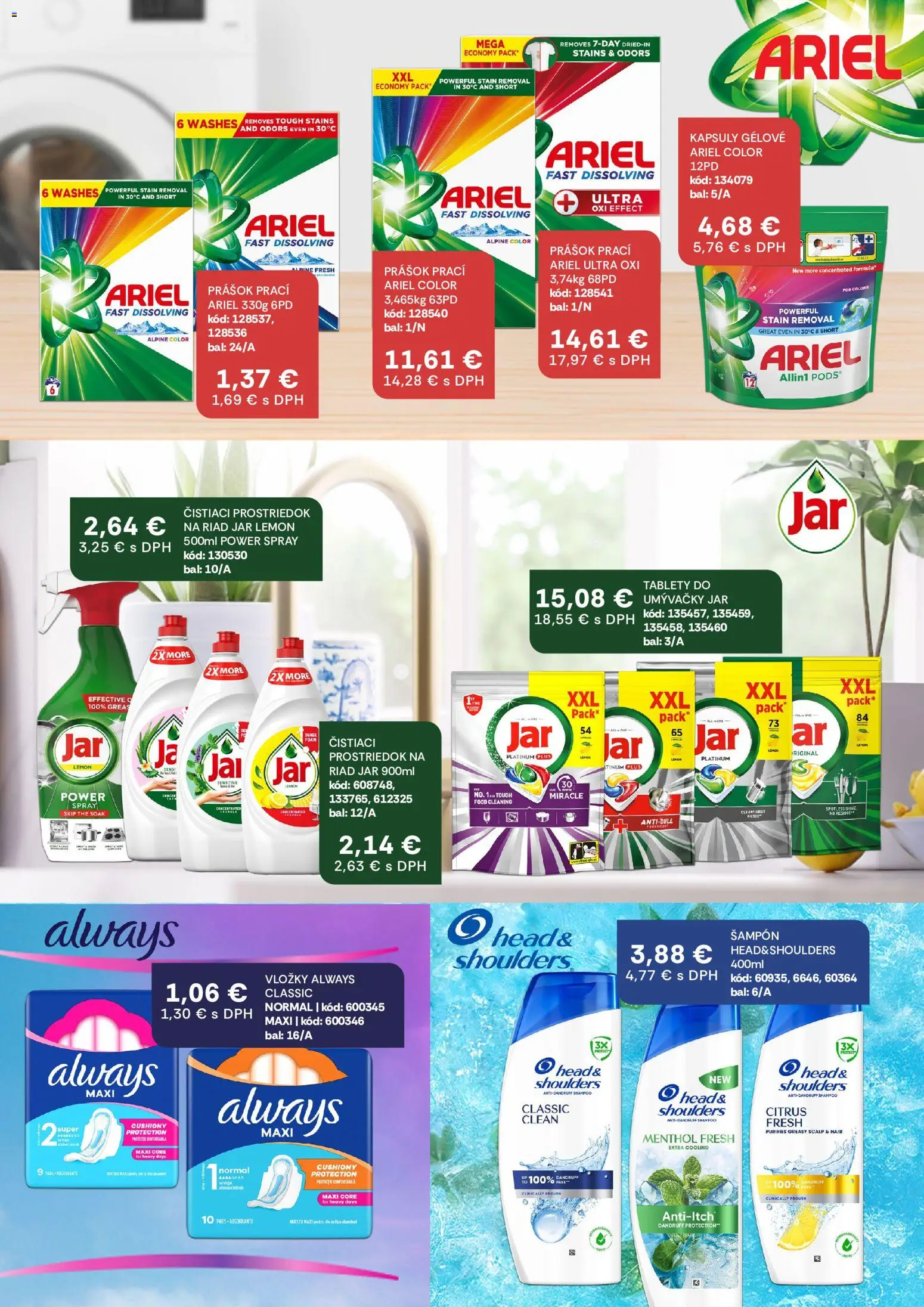 Nové Labaš akcie – leták je platný od 11.09.2026 | Strana: 32 | Produkty: Tablety do umývačky, Čistiaci prostriedok, Ariel, Jar