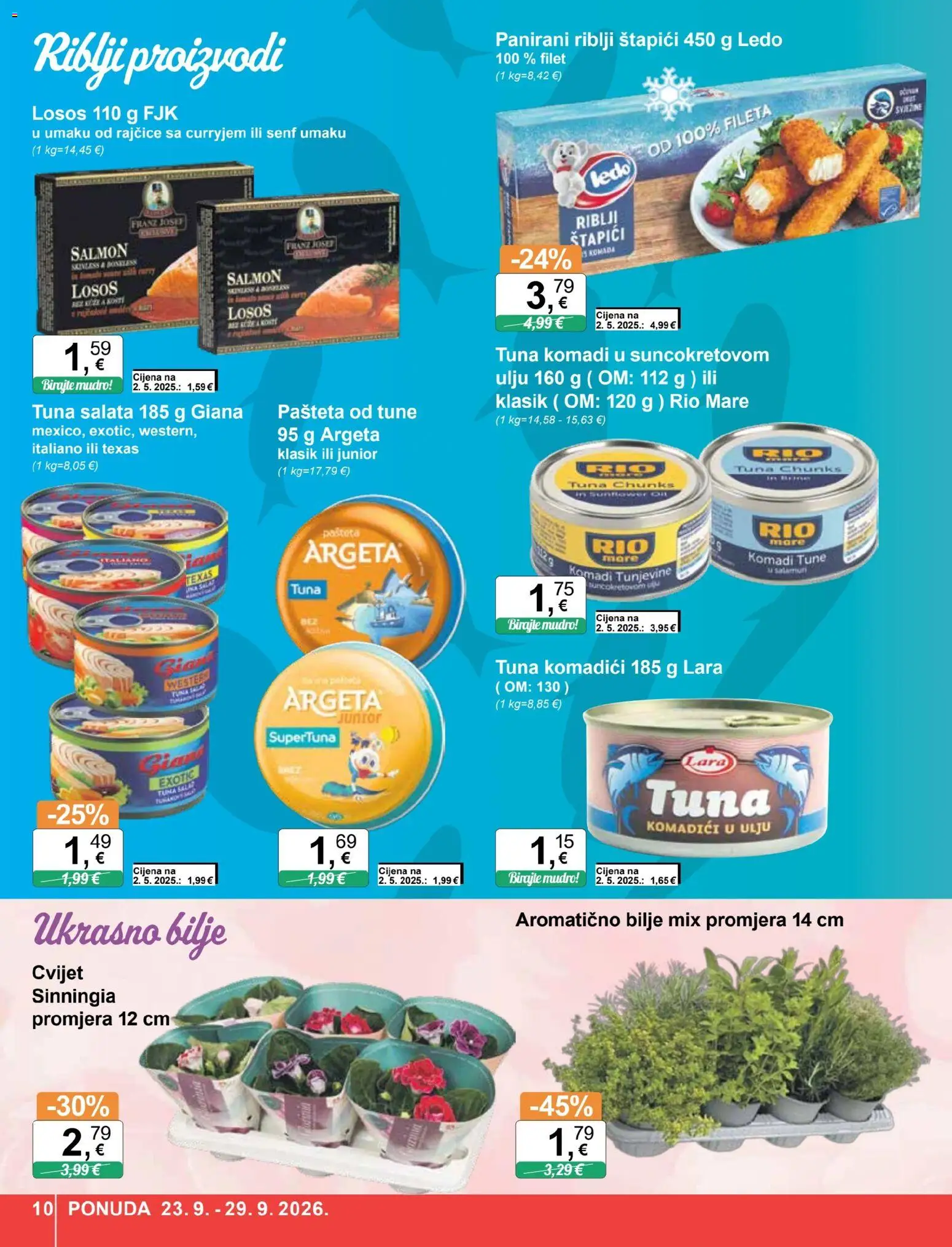KTC katalog | vrijedi od 23.09.2026 | Stranica: 10 | Proizvodi: Rajčice, Ledo, Losos, Senf