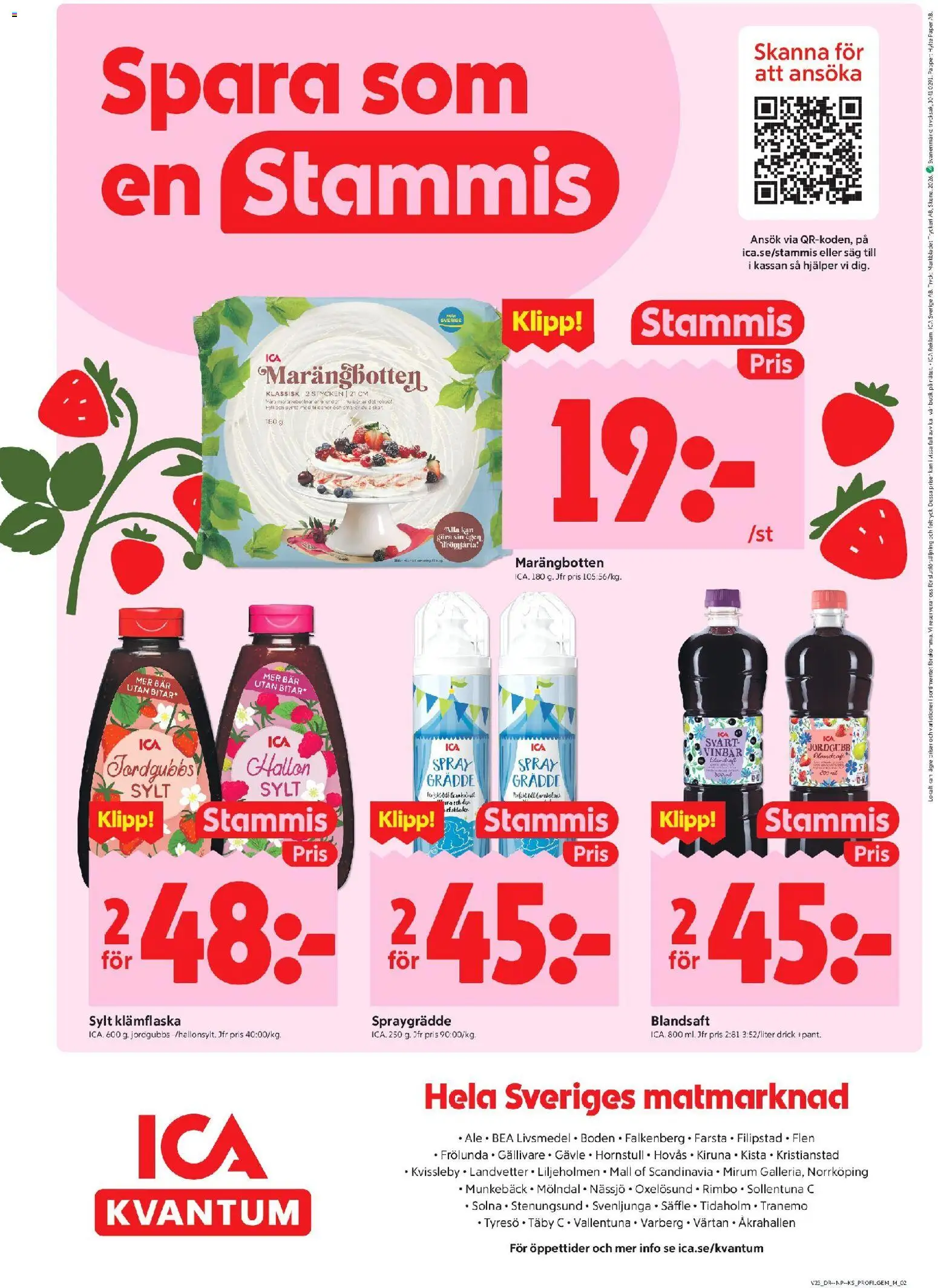 ICA Kvantum reklamblad aktuell från 01.06.2026 | Sida: 8 | Produkter: Såg, Hallon, Grädde