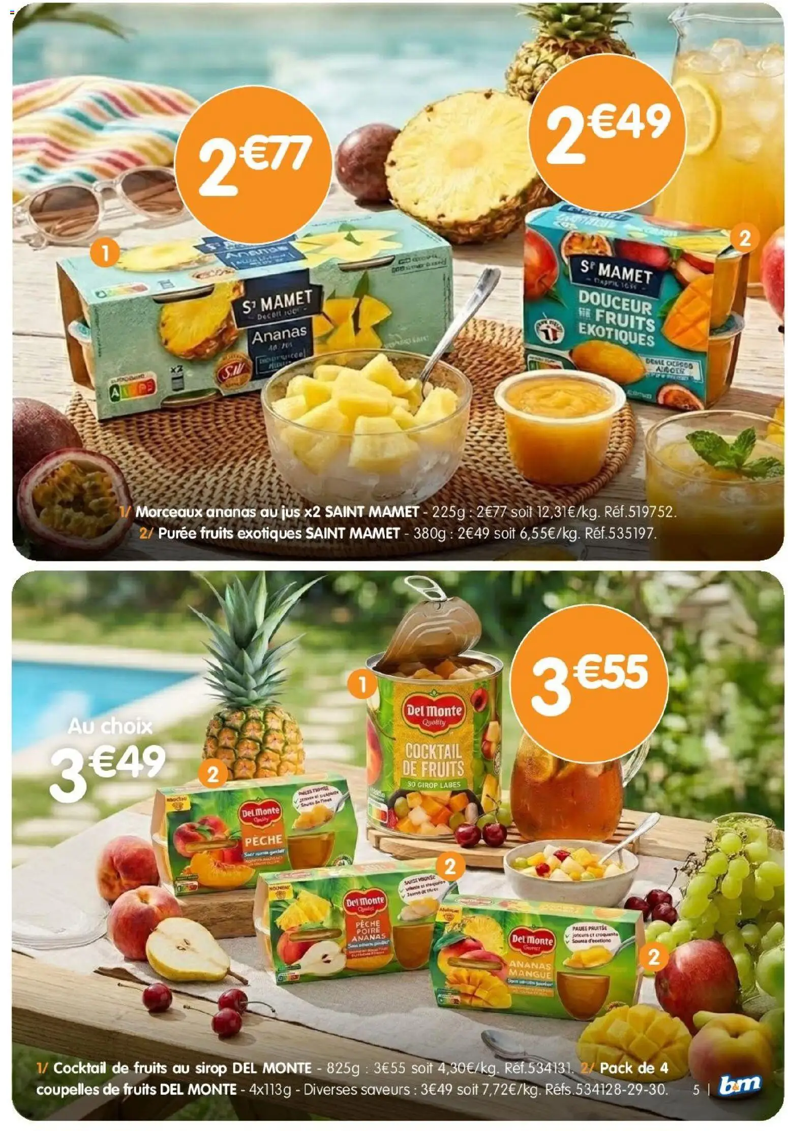 {H1} | Page: 5 | Produits: Mangue, Pêche, Jus, Ananas