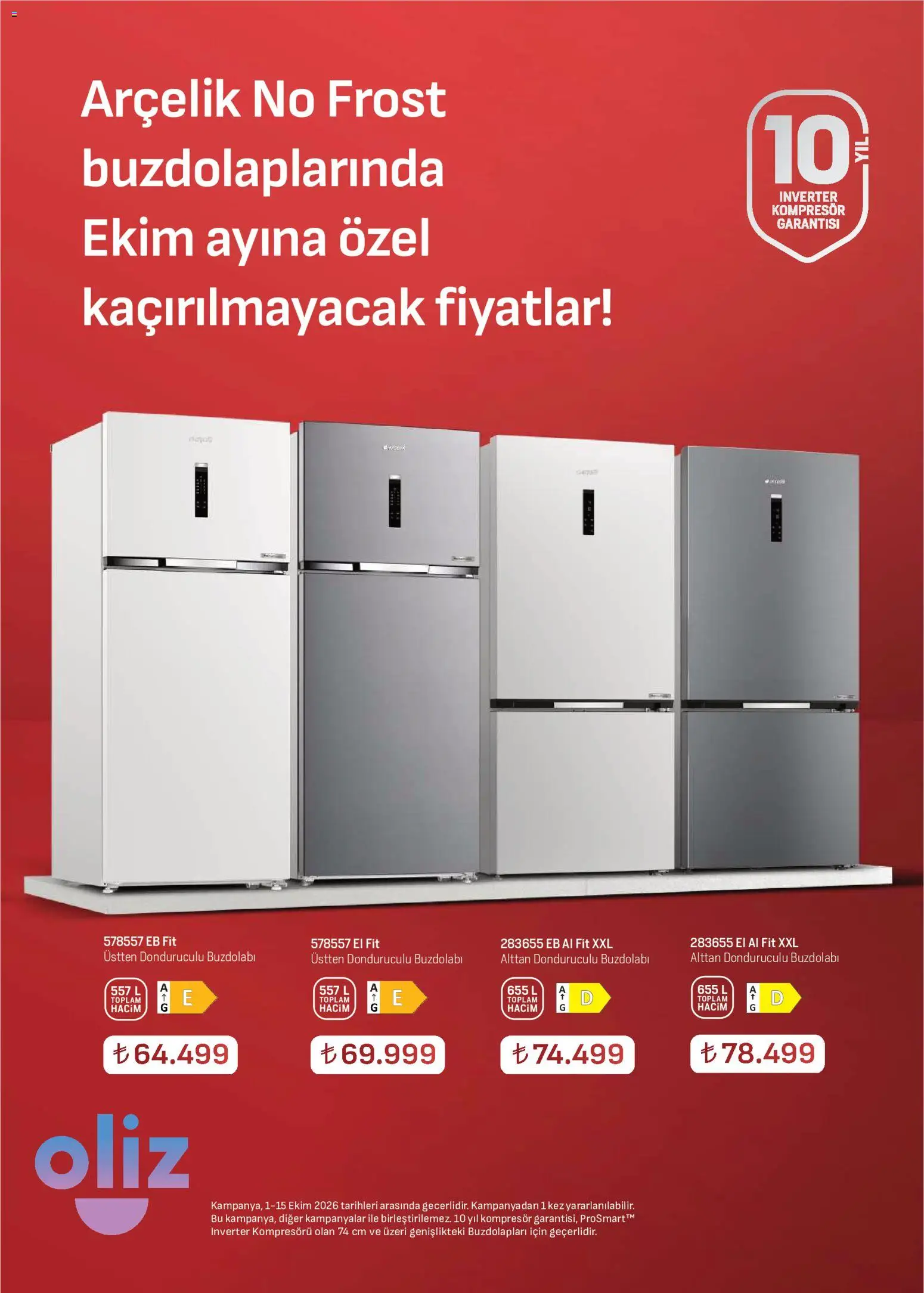 Arçelik Katalog - 01 Ekim 2026 tarihinden itibaren geçerlidir | Sayfa: 15