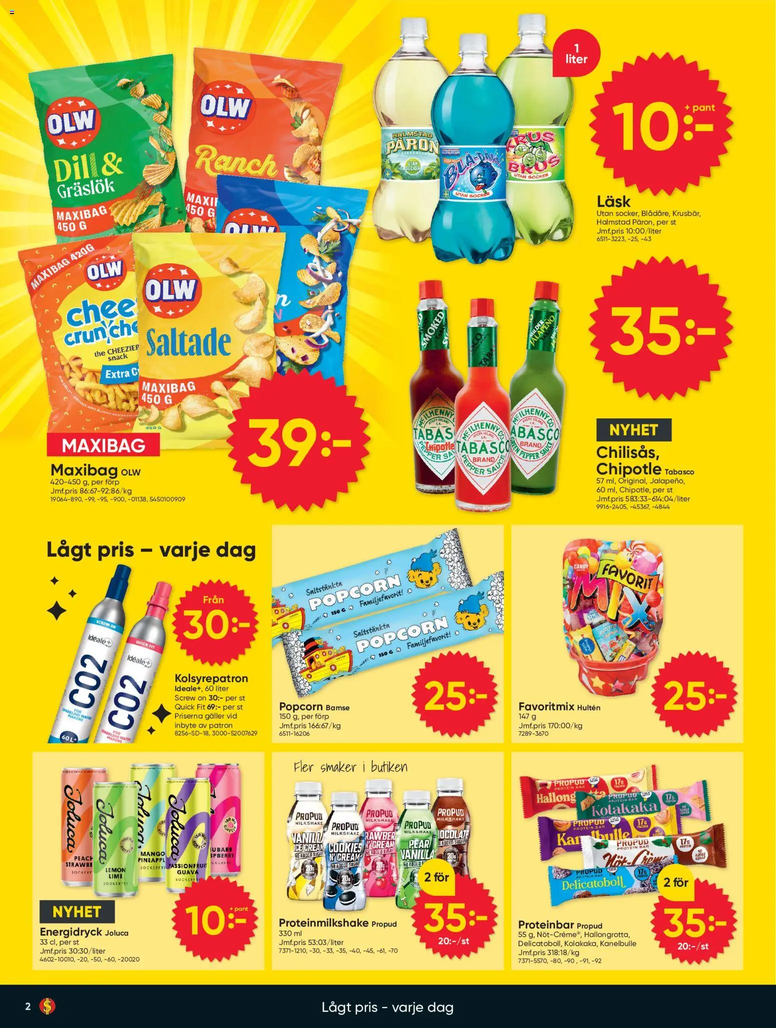 Dollar Store reklamblad aktuell från 24/08/2026 | Sida: 2 | Produkter: Päron, Gräslök, Tabasco, Popcorn