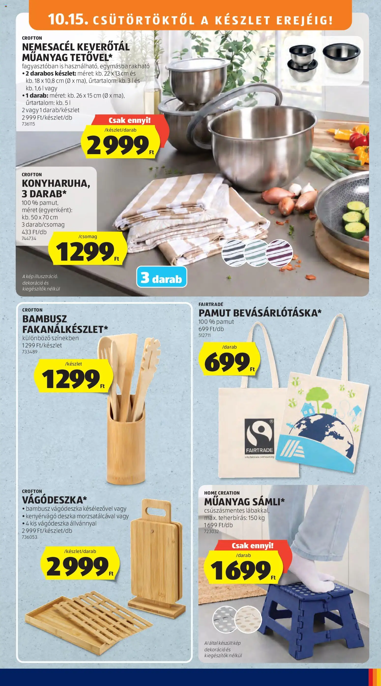 Aldi akciós ujság - amely érvényes a következő dátumtól: 2026.10.15. | Oldal: 11 | Termékek: Vágódeszka, Dekoráció