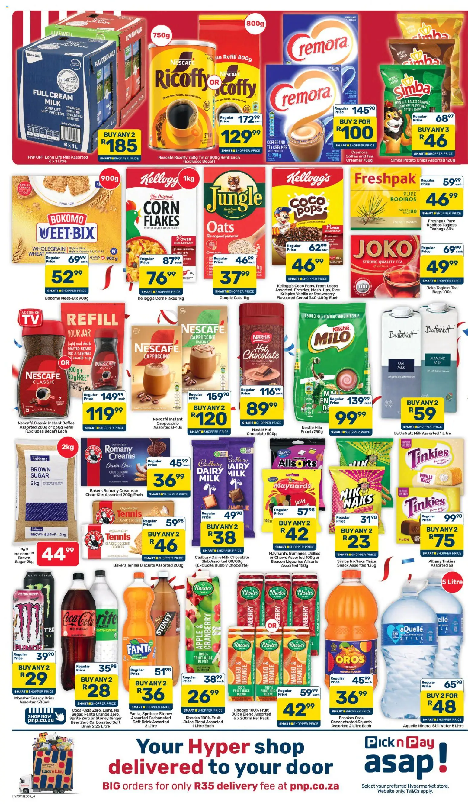 New Pick n Pay catalogue – valid from 24/07/2026 | Page: 4 | Products: Chutney, Beer, Tea, Flakes