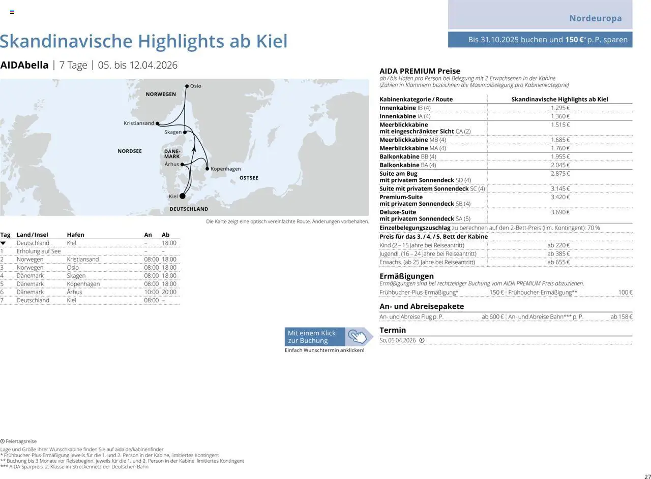 Aida Sommer 2026 – gültig ab 01.03.2026 | Seite: 27 | Produkte: Bett