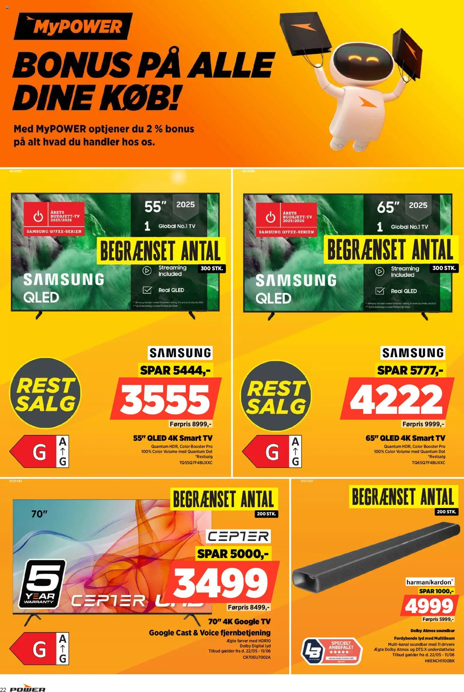 Power tilbudsavis – gyldig fra 05.06.2026 | Side: 22 | Produkter: Soundbar, Is, TV, Lyd