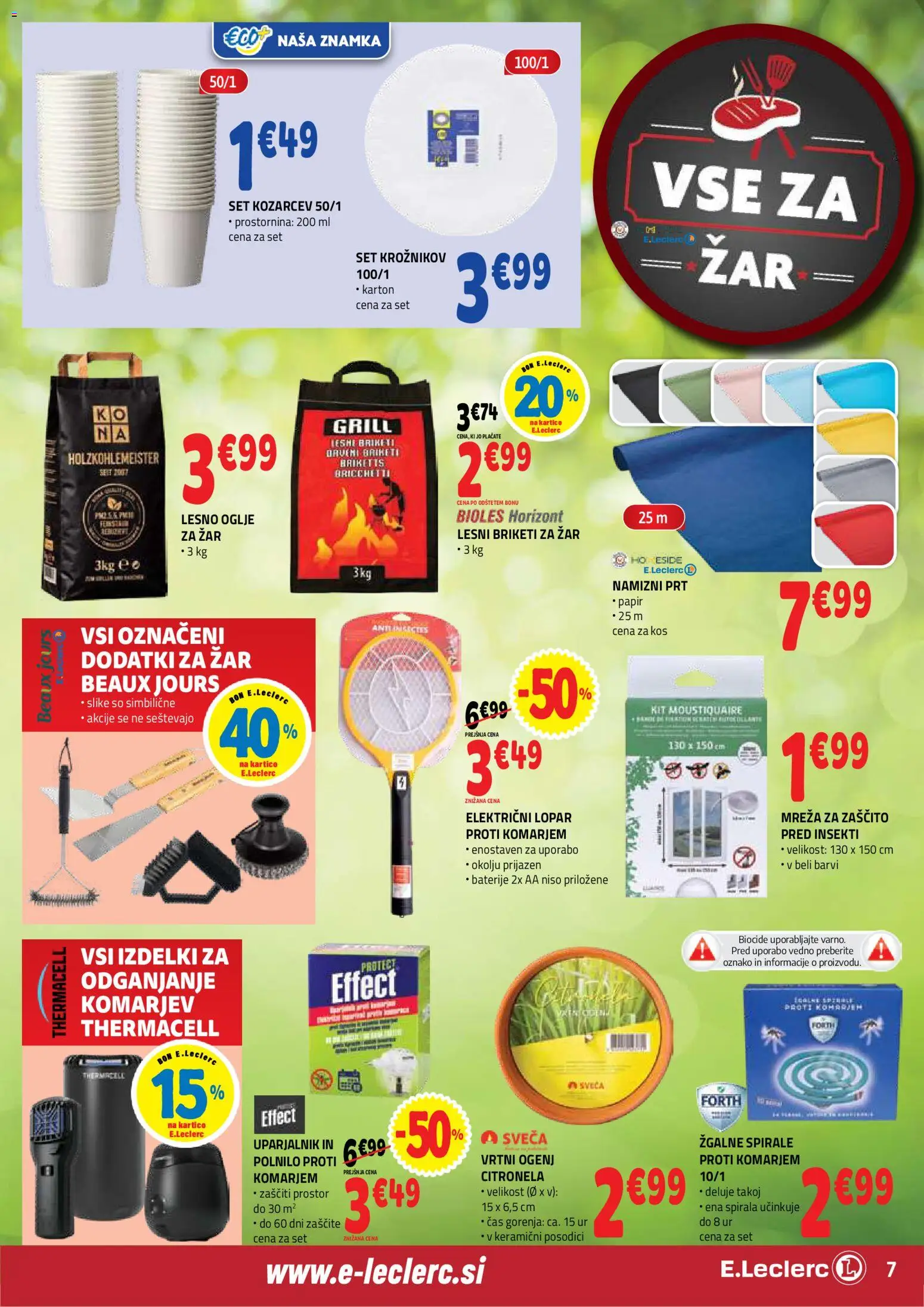 Novi E.leclerc katalog ponudbe – veljaven od 05.08.2026 | Stran: 7 | Izdelki: Zar, Lesni briketi, Grill, Briketi