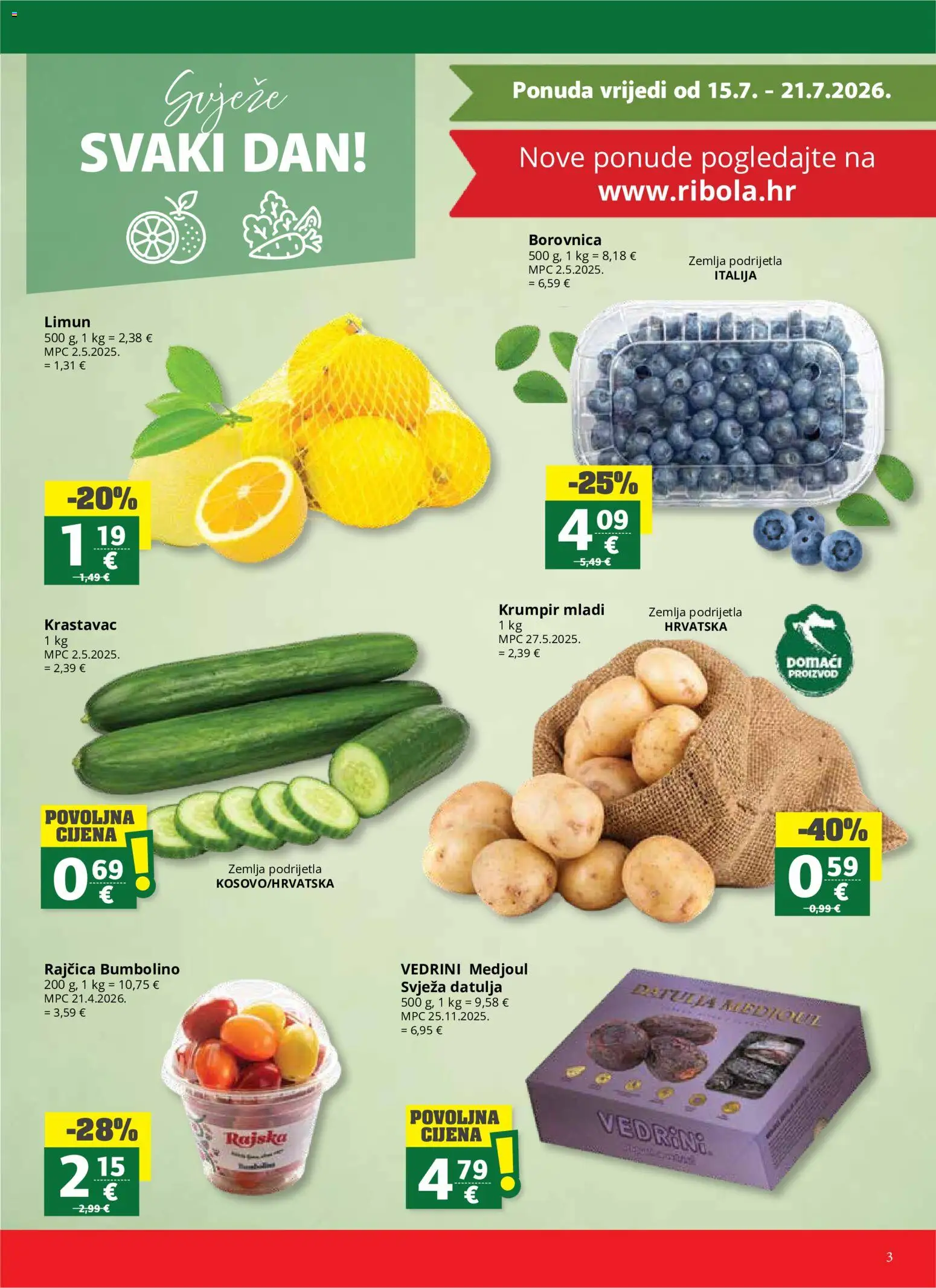 Ribola katalog | vrijedi od 08.07.2026 | Stranica: 3 | Proizvodi: Krumpir, Limun, Borovnica, Datulja