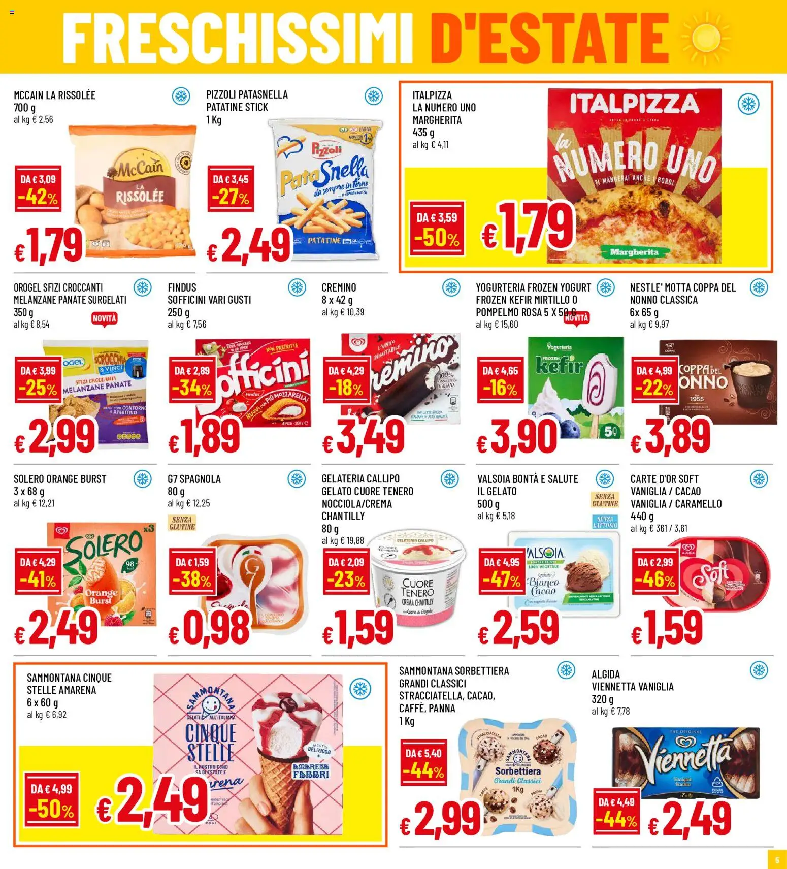 Volantino Famila del 30/07/2026 | Pagina: 5 | Prodotti: Crema, Gelato, Pompelmo, Amarena