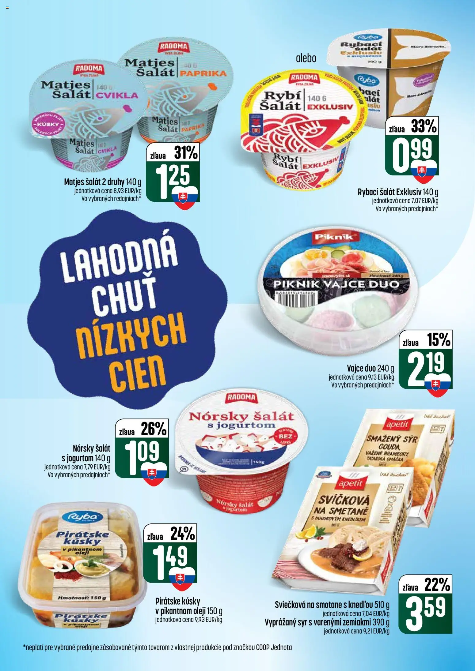 Nové COOP Jednota akcie – leták je platný od 21.05.2026 | Strana: 18 | Produkty: Syr, Ryba, Cvikla, Omáčka
