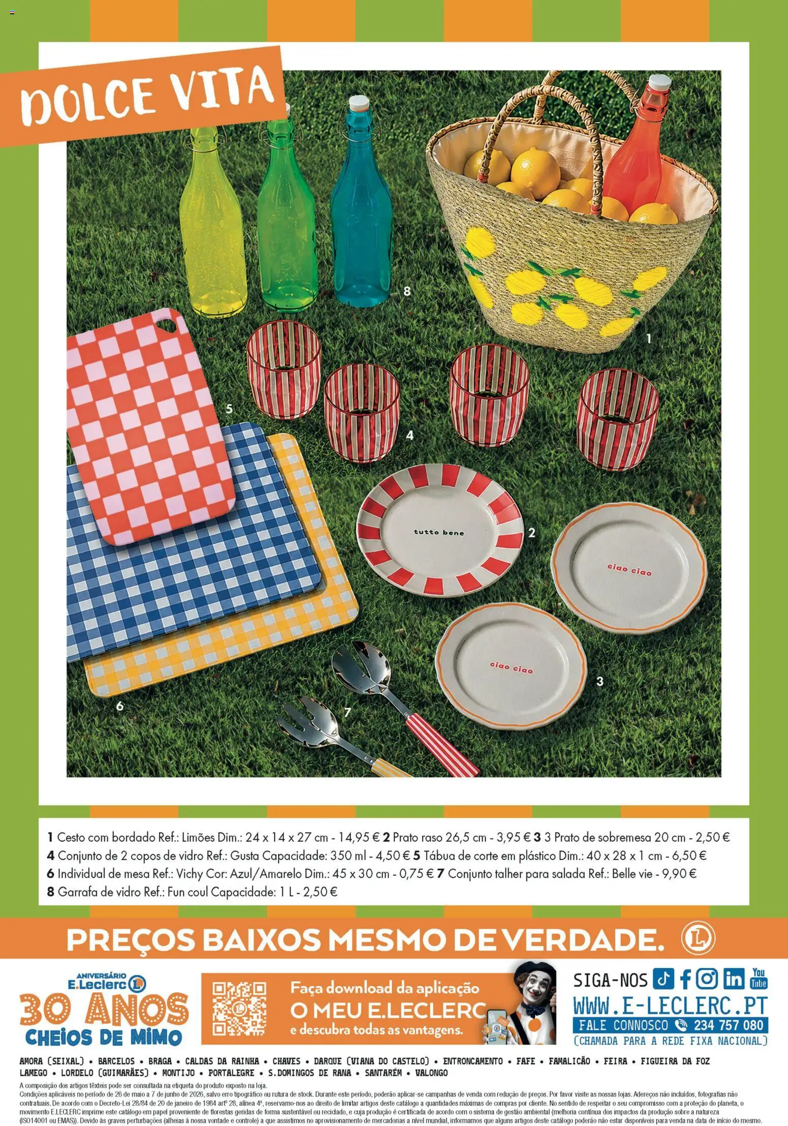 E.Leclerc Folheto Especial Casa & Decoração │ válido de 26.05.2026 | Página: 12 | Produtos: Tábua, Copos, Faca, Mesa
