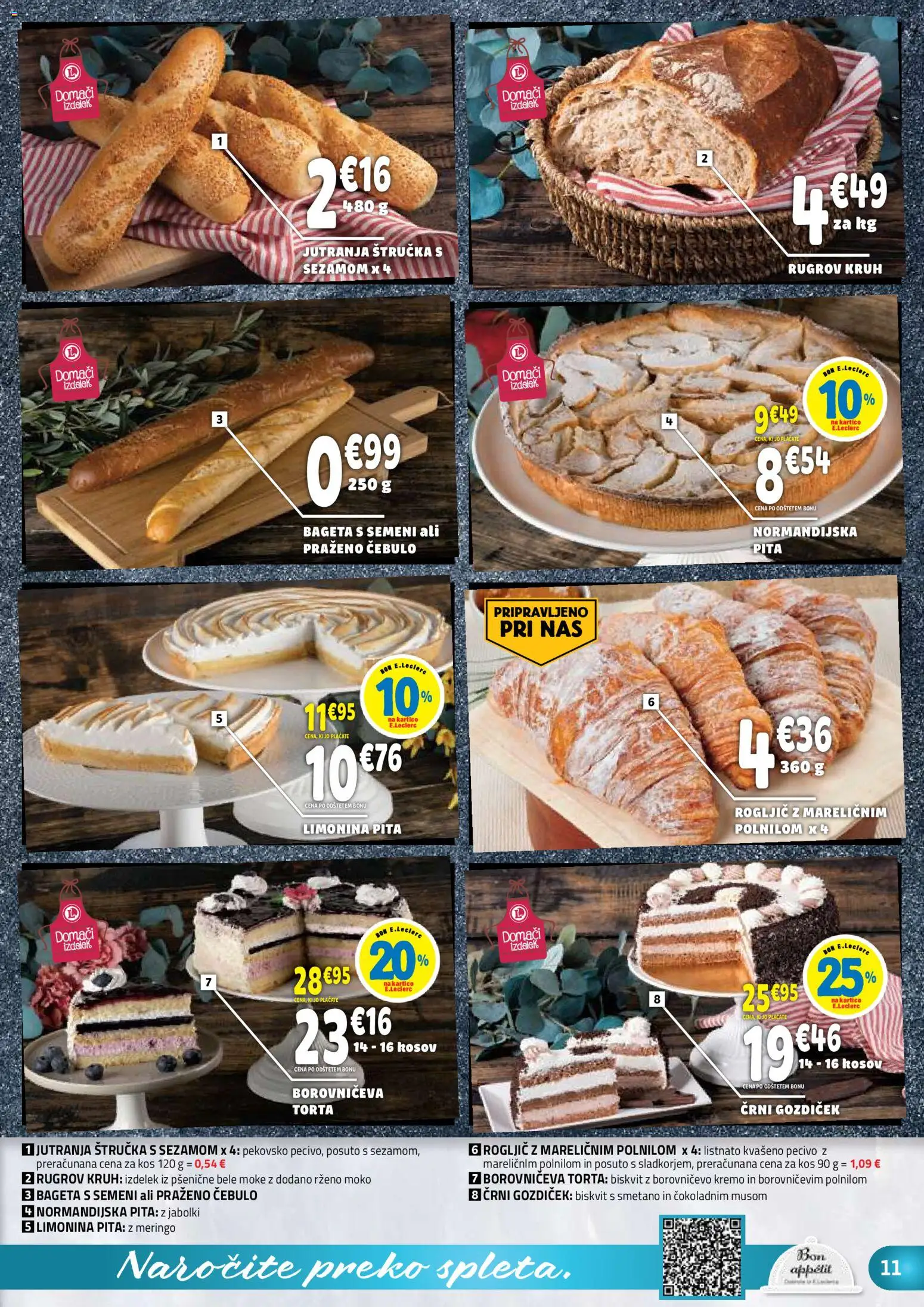 Novi E.leclerc katalog ponudbe – veljaven od 01.07.2026 | Stran: 11 | Izdelki: Štručka, Pita, Torta, Kruh