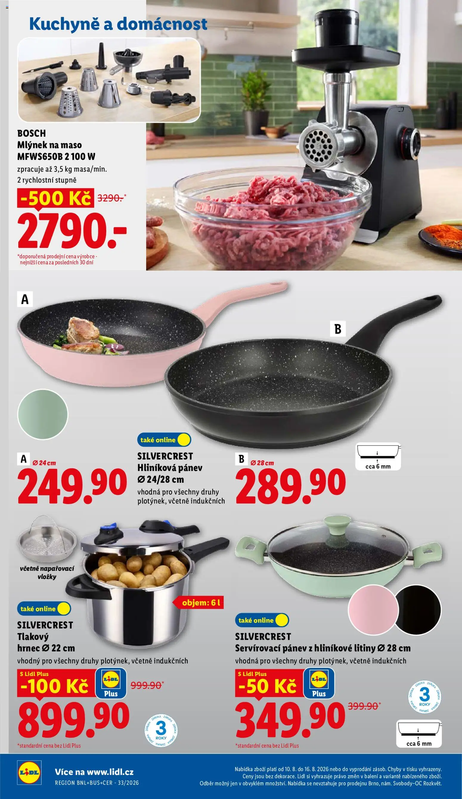 Lidl leták - Spotřební zboží od 10.08.2026 | Strana: 4 | Produkty: Tlakový hrnec, Vložky, Mlýnek, Mlýnek na maso