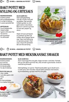 Forhåndsvisning av Nærbutikken Sommerens oppskriftshefte gyldig fra 30/06/2026 | Side: 29 | Produkter: Poteter, Strandväska, Hvitløk, Topp