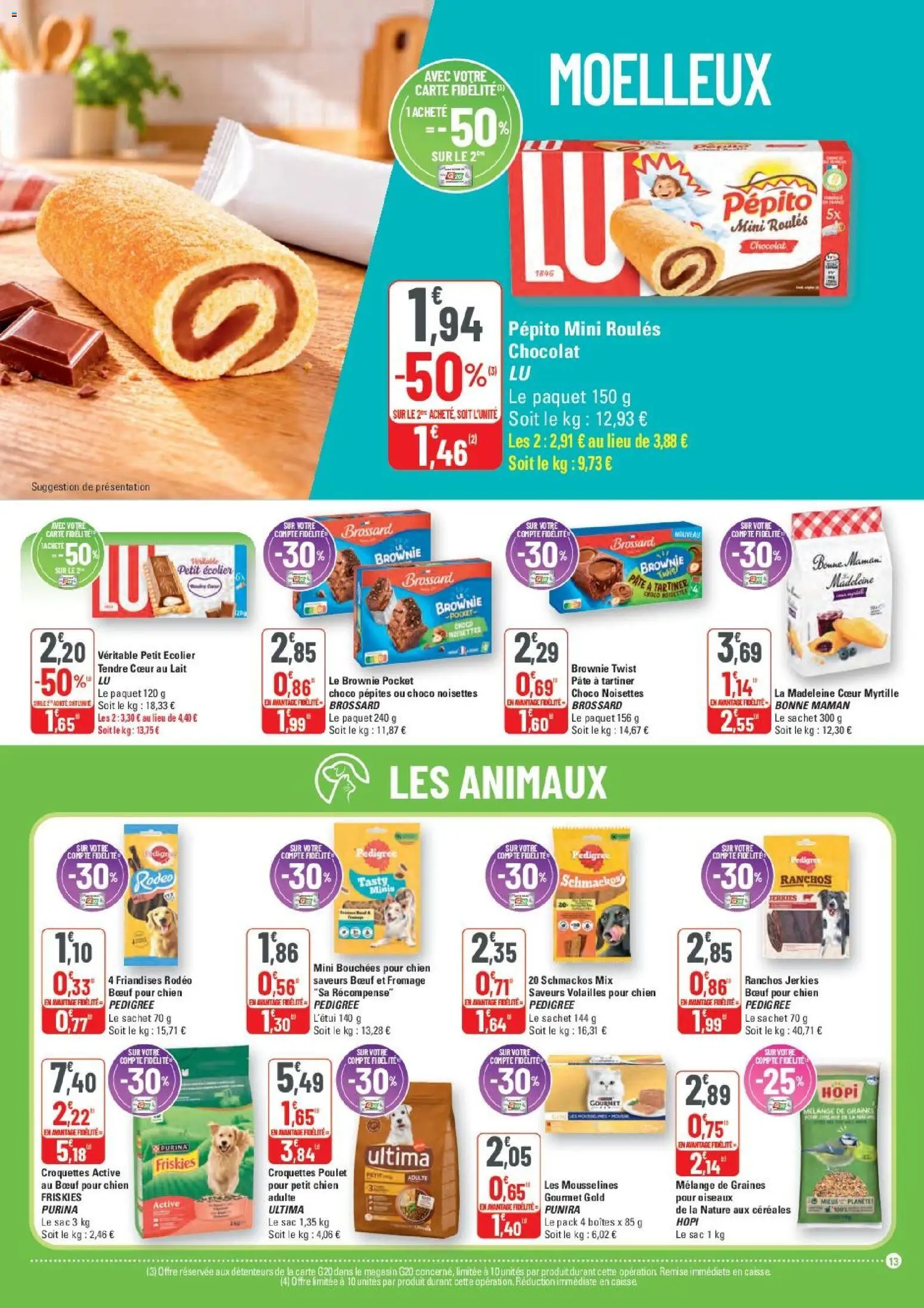 {H1} | Page: 13 | Produits: Croquettes, Poulet, Pepito, Céréales