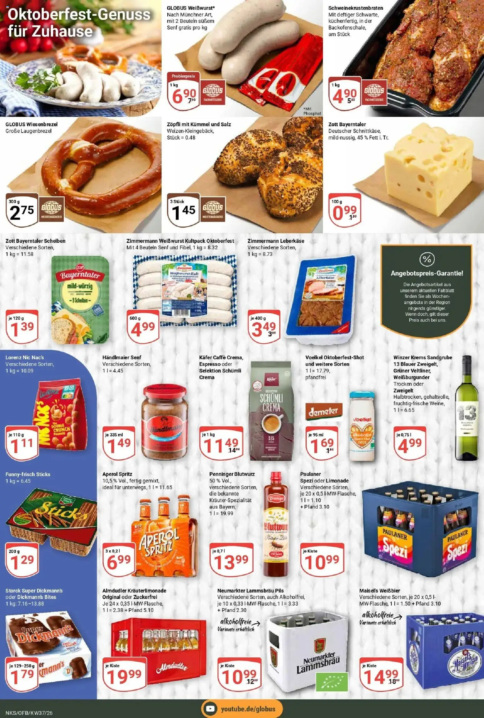 Globus Prospekt Neunkirchen – gültig ab 07.09.2026 | Seite: 25 | Produkte: Bier, Weißwurst, Limonade, Salz