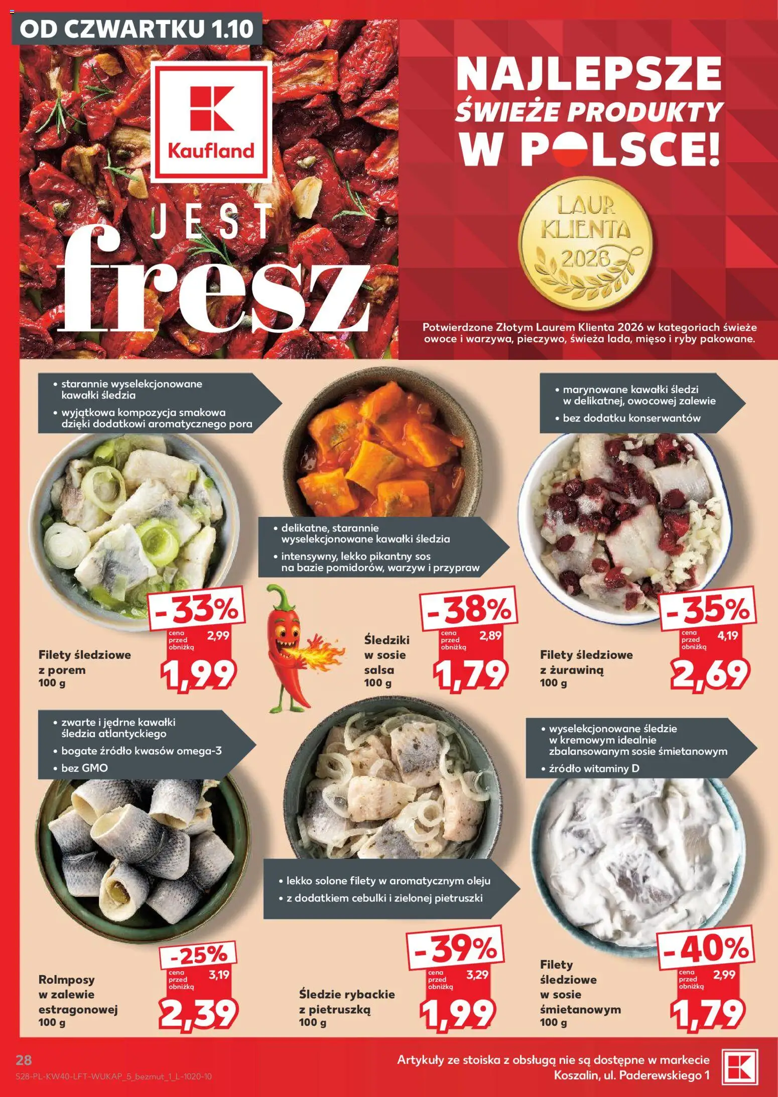 Kaufland Polsko leták od 01.10.2026 | Strana: 28 | Produkty: Ryby