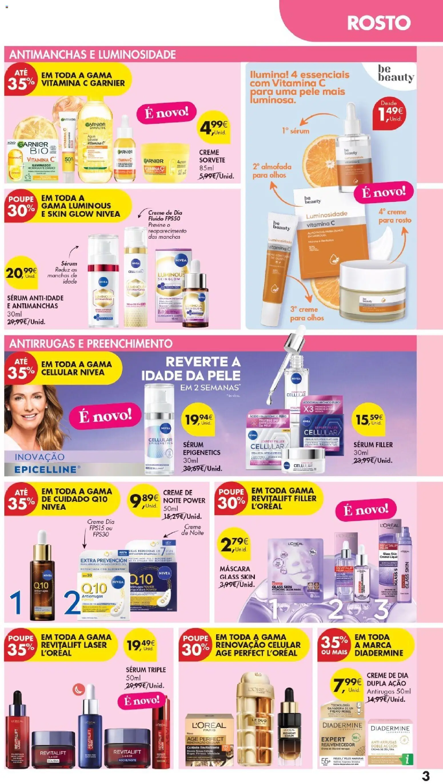 Pingo Doce folheto Especial DPH │ válido de 16.06.2026 | Página: 3 | Produtos: Pó, Água micelar, Sérum, Vitamina c