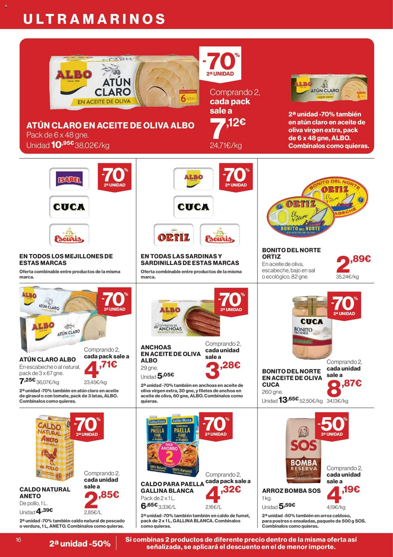 El Corte Inglés ofertas │ válido desde el 04.06.2026 | Página: 16 | Productos: Sardinillas, Pescado, Aceite de oliva, Atún claro