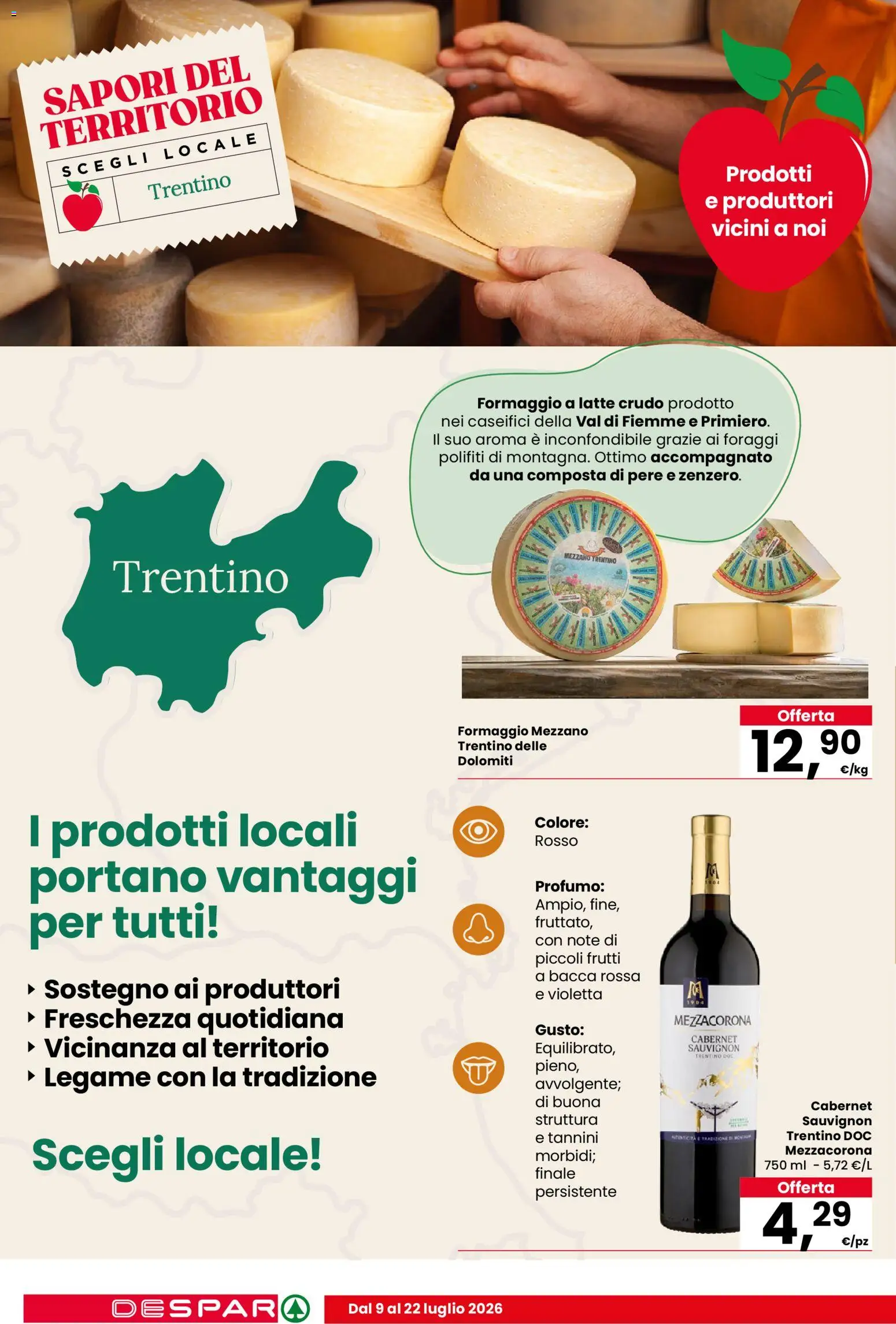 Volantino Despar del 09/07/2026 | Pagina: 8 | Prodotti: Latte, Formaggio, Profumo