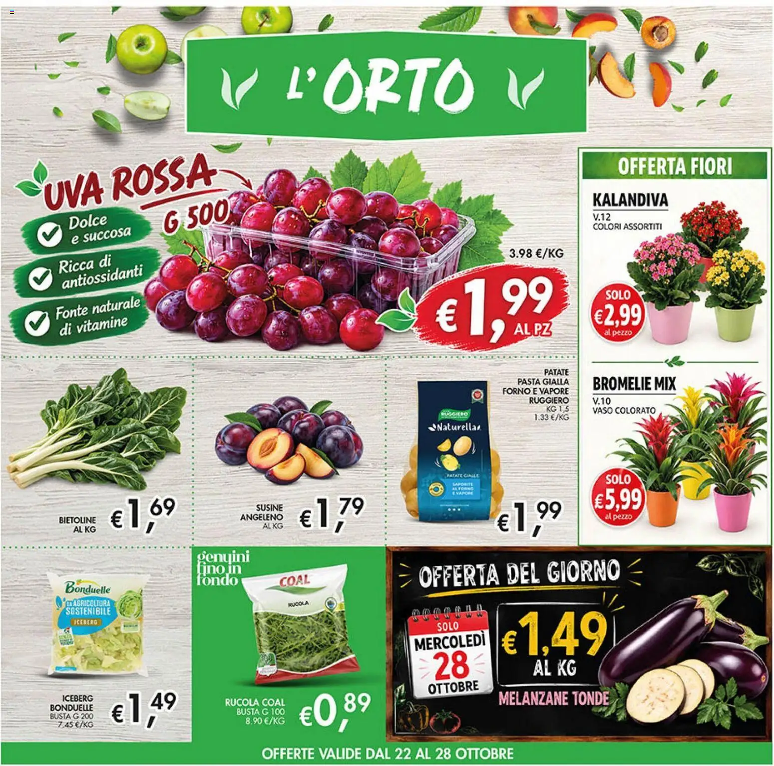 Volantino Coal del 22/10/2026 | Pagina: 4 | Prodotti: Patate, Uva, Melanzane, Susine