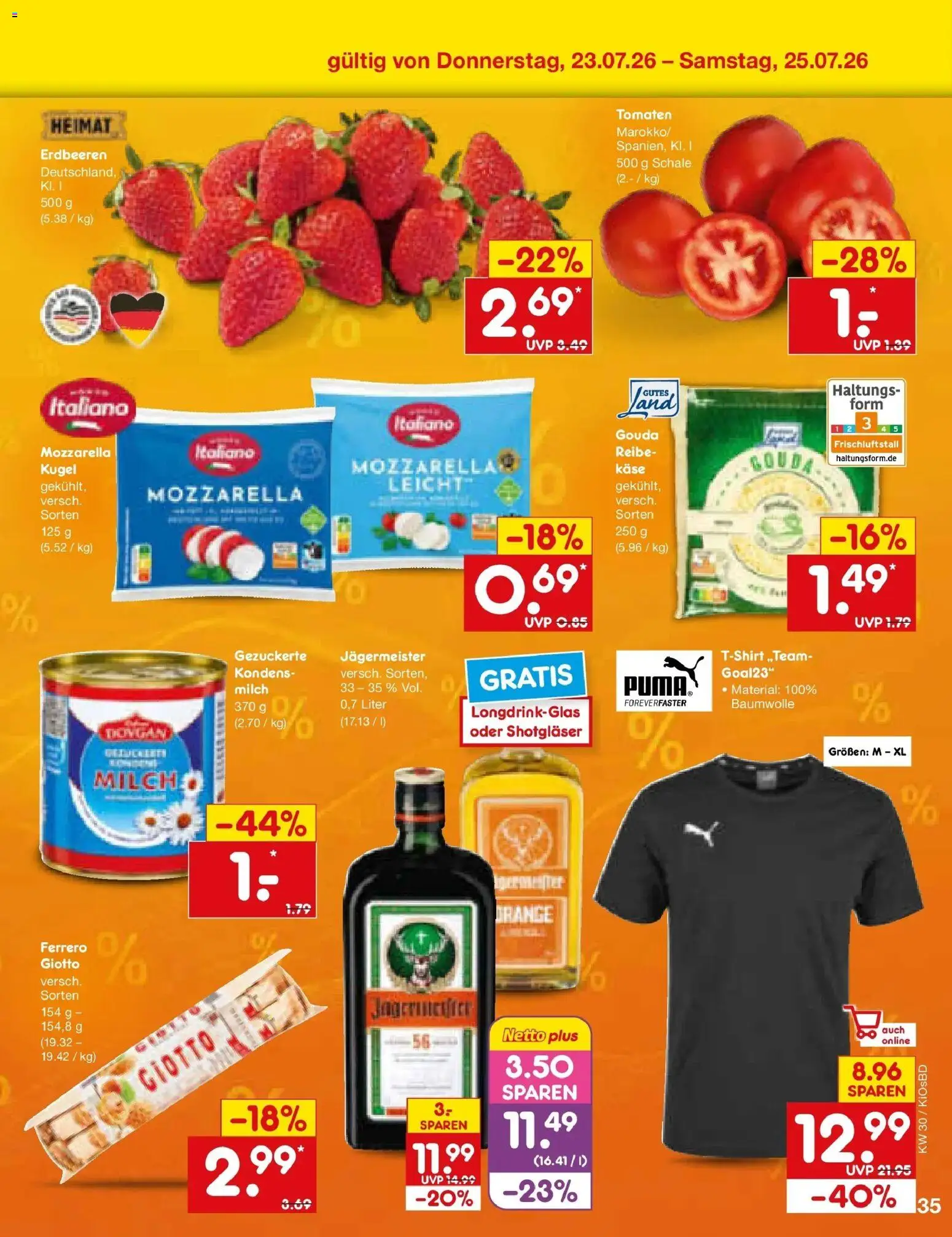 Netto Marken-Discount Prospekt Mistelbach – gültig ab 20.07.2026 | Seite: 59 | Produkte: Milch, Mozzarella, Jägermeister, Erdbeeren
