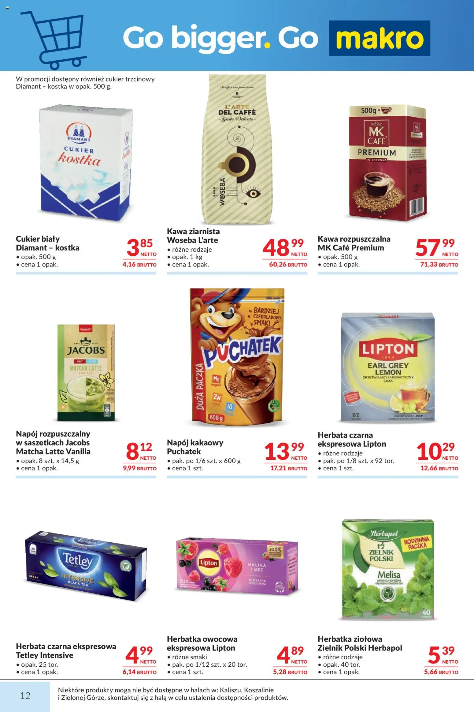 Makro gazetka od 13.10.2026 | Strona: 12 | Produkty: Jacobs, Earl Grey, Cukier trzcinowy, Herbata