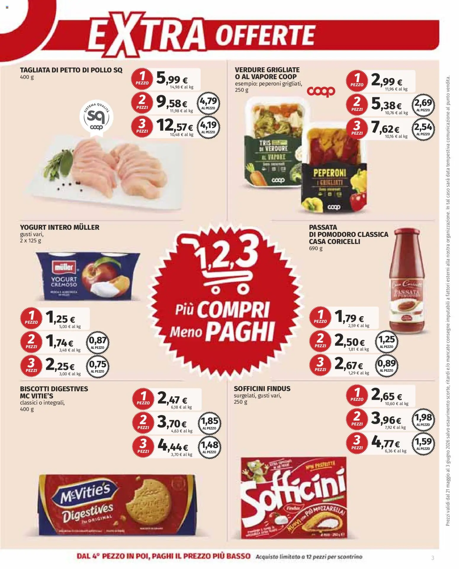 Volantino Ipercoop del 21.05.2026 | Pagina: 3 | Prodotti: Yogurt, Pollo, Pomodoro, Data