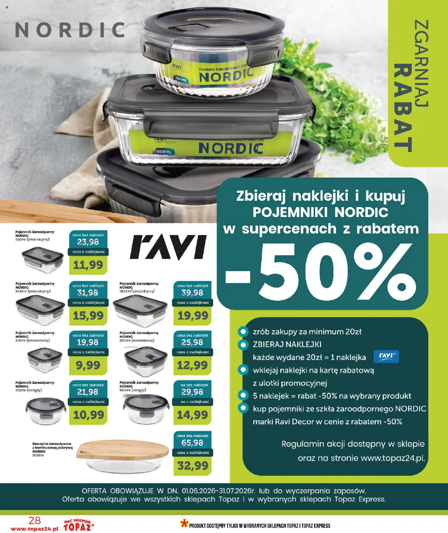 Topaz gazetka - Ceny małe na stałe od 18.06.2026 | Strona: 28 | Produkty: Naklejki, Naczynie żaroodporne