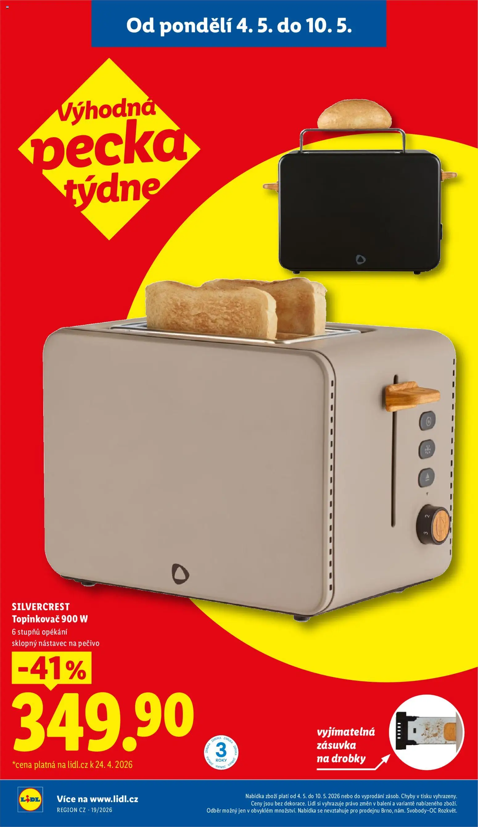 Lidl leták - Spotřební zboží od 04.05.2026 | Strana: 4 | Produkty: Pečivo, Topinkovač, Zásuvka
