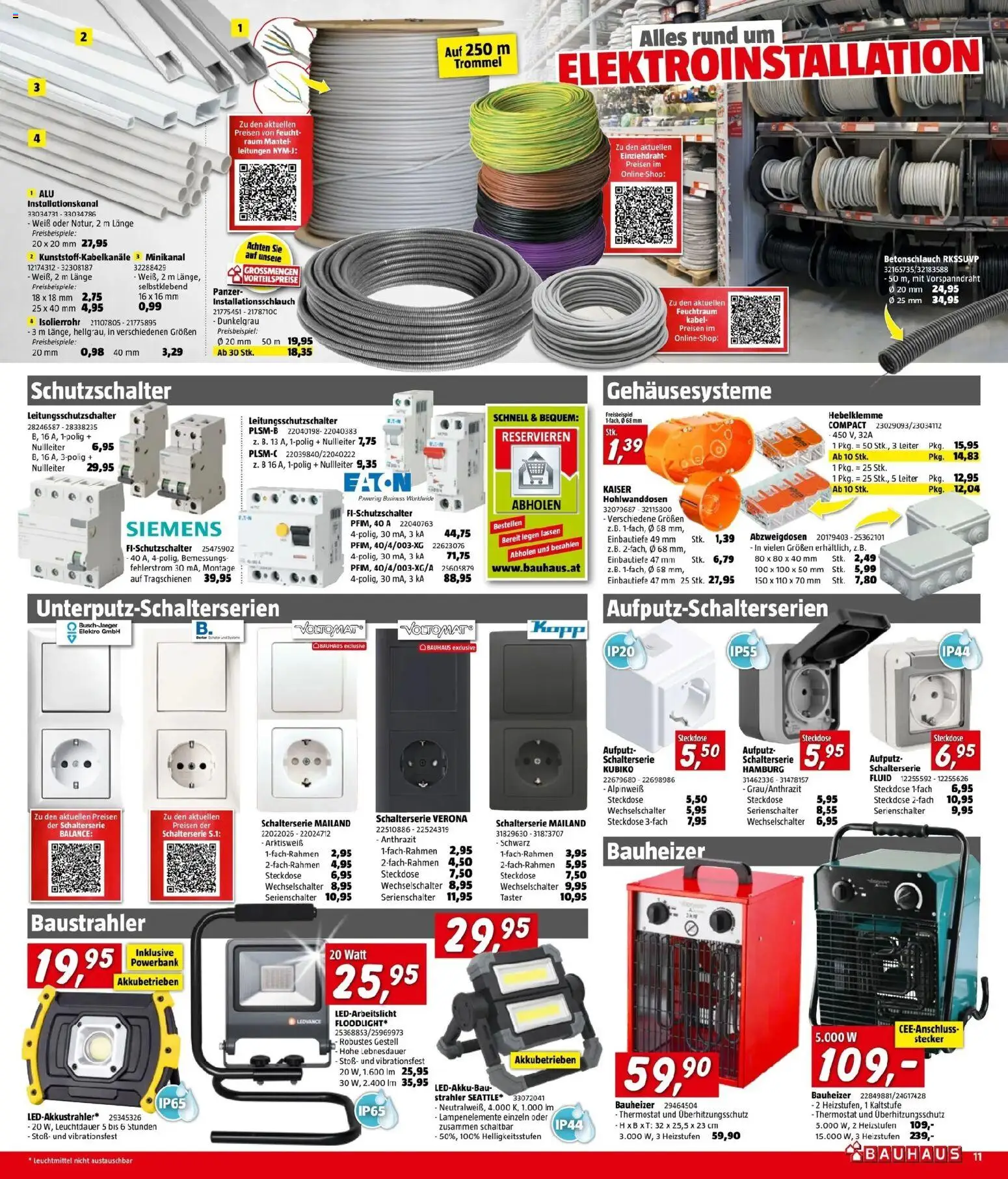 Bauhaus Bad Fischau von 28.10.2026 - Aktuelle Angebote | Seite: 11 | Produkte: Mantel, Kabel, Steckdose