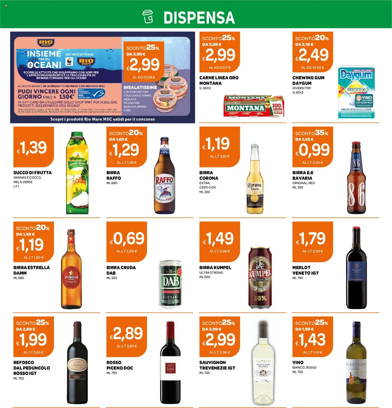 Volantino Ekom del 14/07/2026 | Pagina: 5 | Prodotti: Birra, Frutta, Cous cous, Succo di frutta