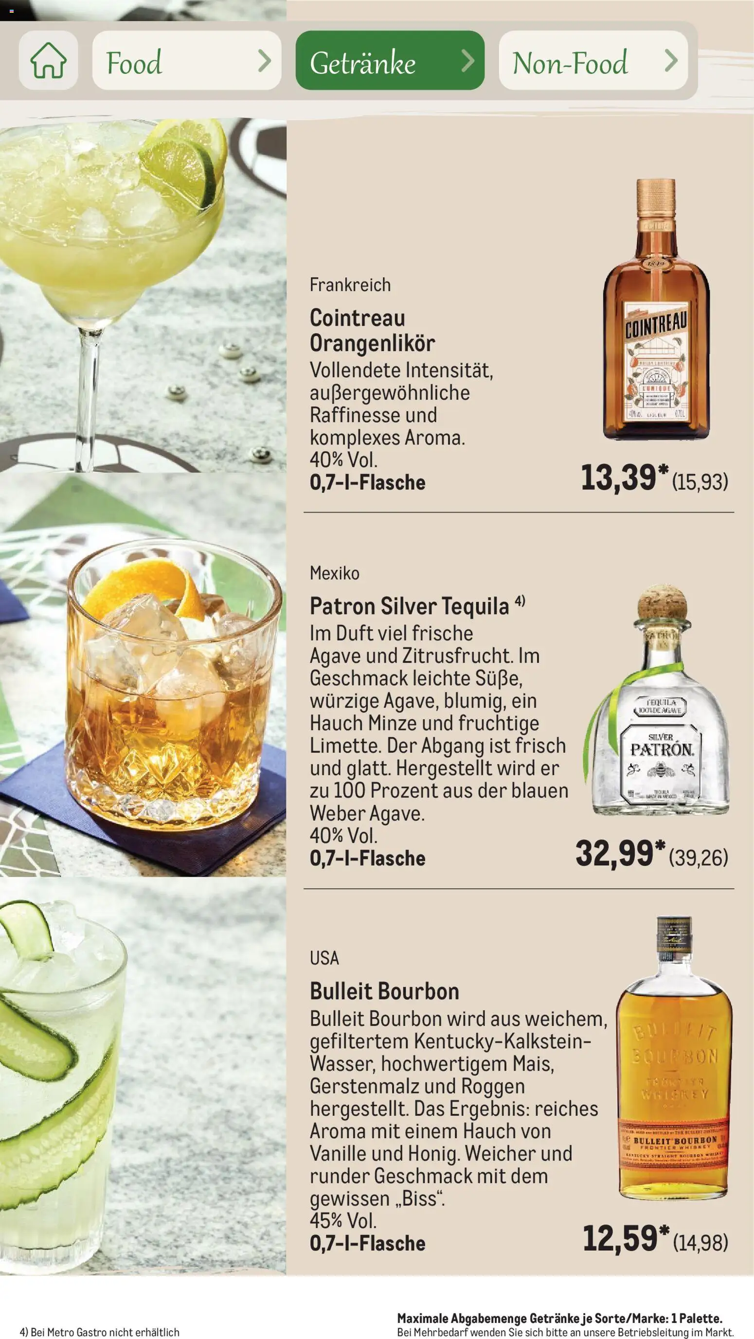 Metro Saisonkatalog Outdoor Dining – gültig ab 01.06.2026 | Seite: 68 | Produkte: Duft, Tequila, Bourbon, Whiskey