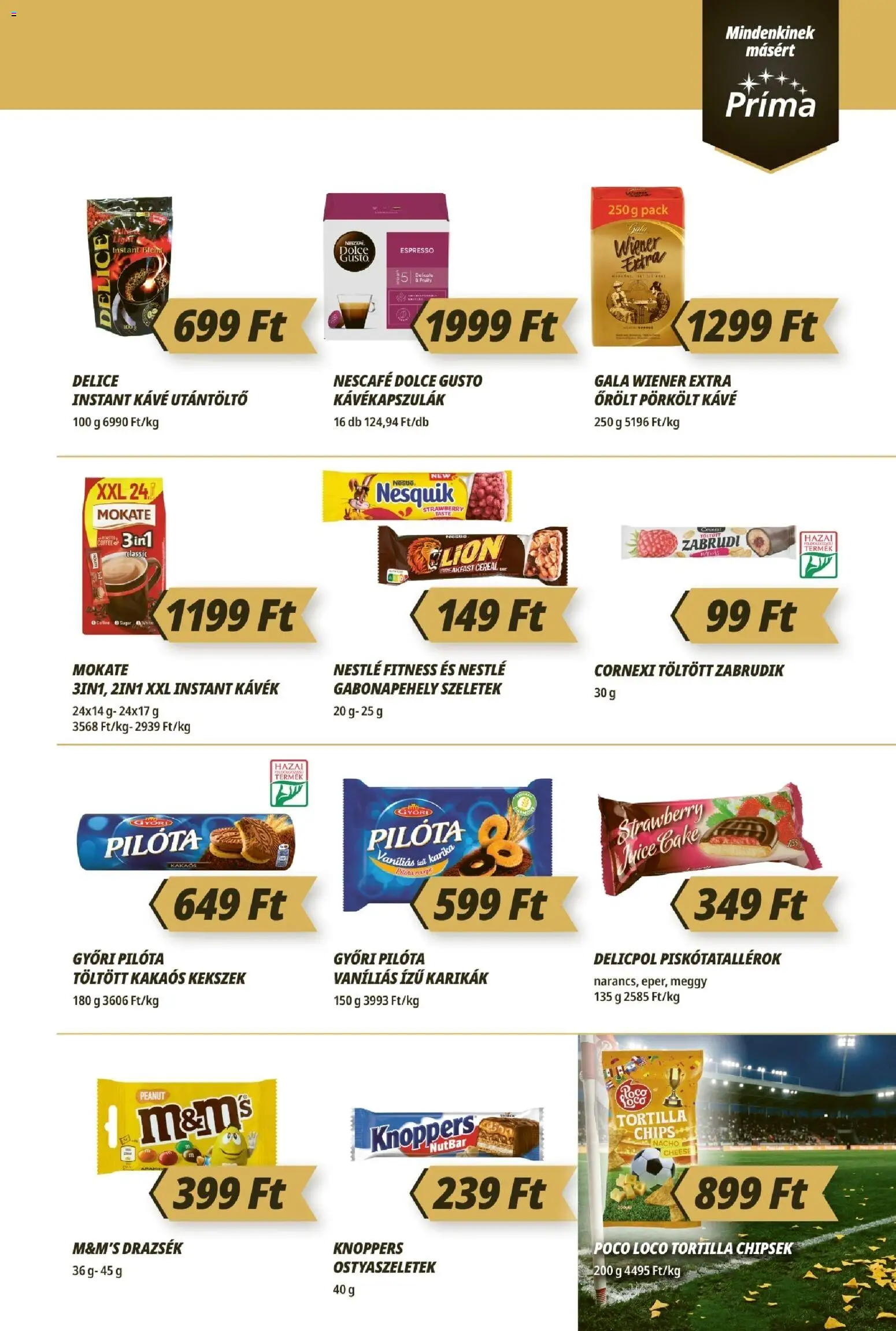 CBA Príma akciós ujság - amely érvényes a következő dátumtól: 2026.07.09. | Oldal: 9 | Termékek: Dolce Gusto, Gabonapehely, Meggy, Nesquik