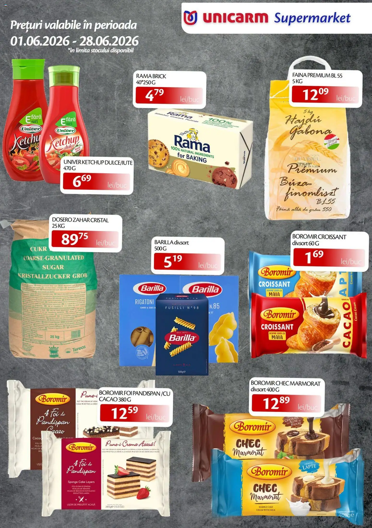 Noul catalog Unicarm – valabil de la 01.06.2026 | Pagină: 4 | Produse: Alune, Cremă, Făină, Zahăr