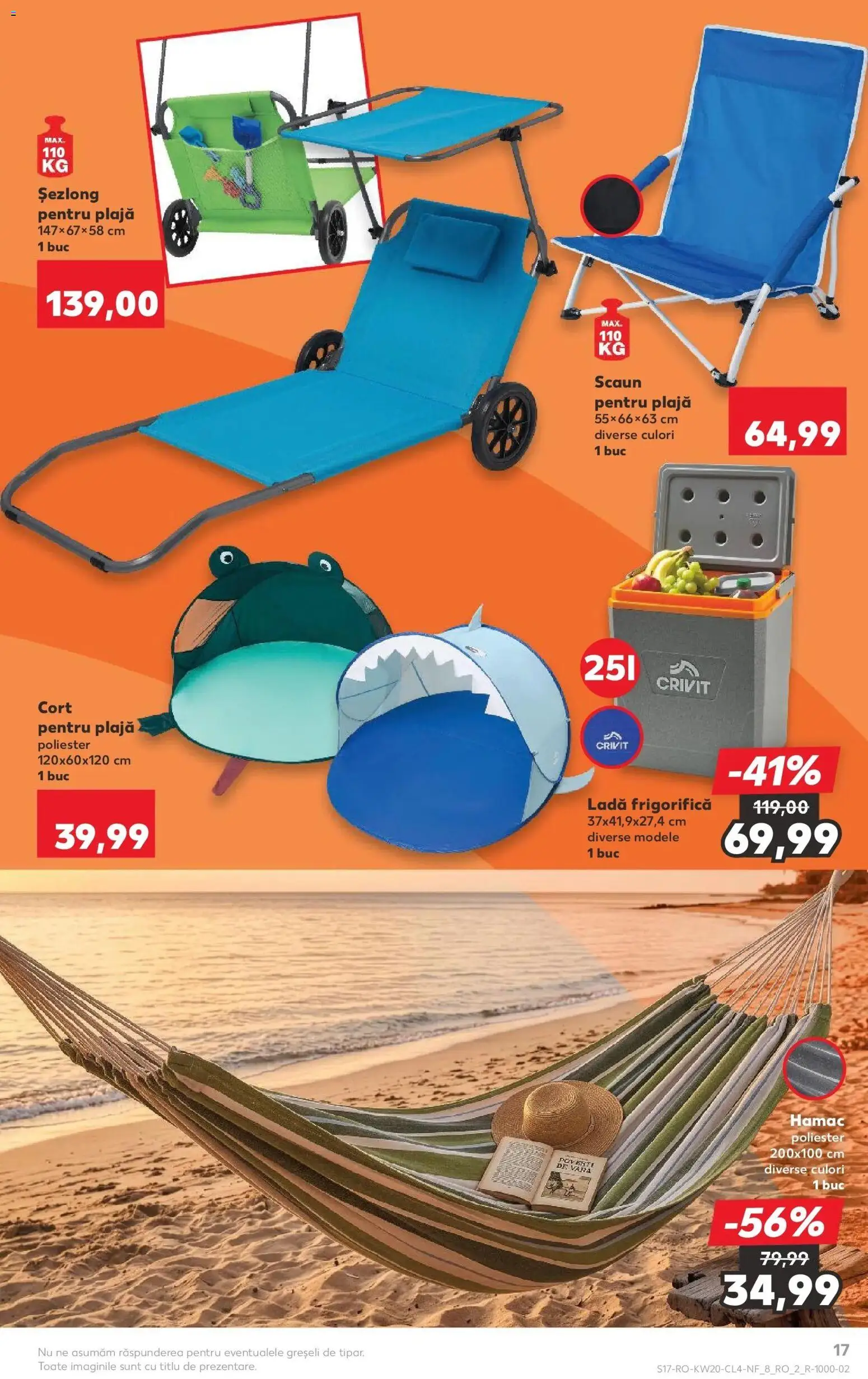 Noul catalog Kaufland – valabil de la 13.05.2026 | Pagină: 17 | Produse: Hamac, Șezlong, Scaun, Ladă frigorifică