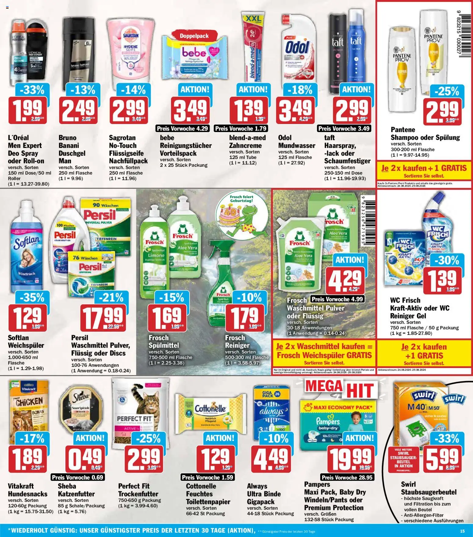 AEZ Prospekt – gültig ab 24.08.2026 | Seite: 15 | Produkte: Sheba, Waschmittel, Wc frisch, Persil