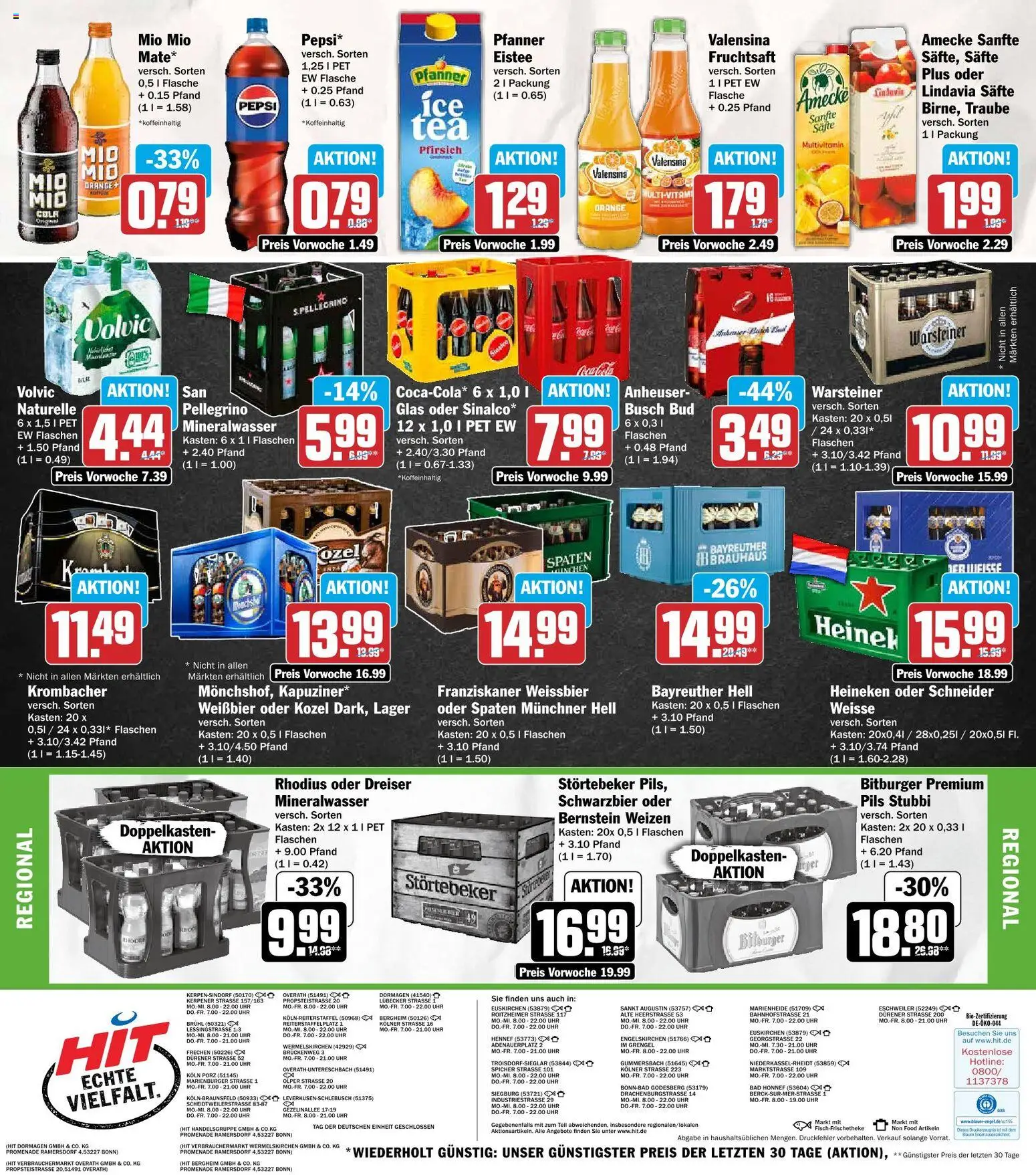 HIT Prospekt – gültig ab 28.09.2026 | Seite: 18 | Produkte: Mineralwasser, Valensina, Krombacher, Volvic