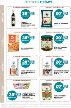 Super U - Prévisualisation de Super U - Ma sélection Carte U mai valide à partir de 04.05.2026 | Page: 20 | Produits: Haricots verts, Semoule, Vinaigre, Chips