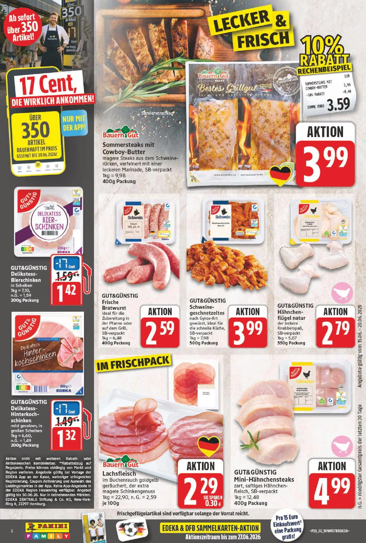 NP Discount Prospekt – gültig ab 15.06.2026 | Seite: 2 | Produkte: Hahnchen, Bier, Bratwurst, Schinken