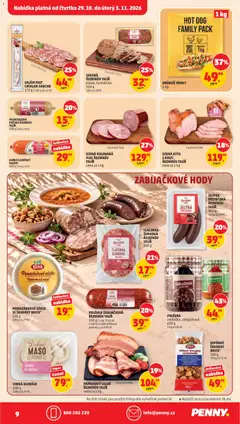 Náhled letáku UZENÁ KÝTA S KOSTÍ ŘEZNÍKŮV TALÍŘ, cena za 1 kg od 29.10.2026 | Strana: 9