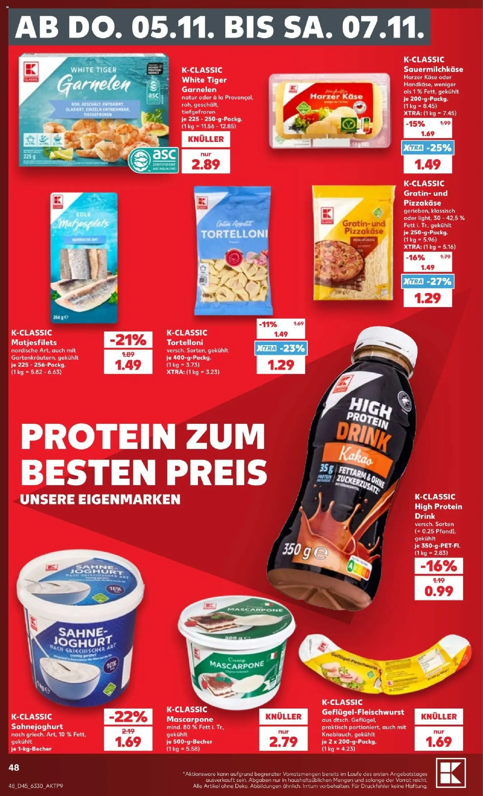 Kaufland Prospekt Hamburg – gültig ab 31.10.2026 | Seite: 48 | Produkte: Mascarpone, Joghurt, Garnelen, Sahne