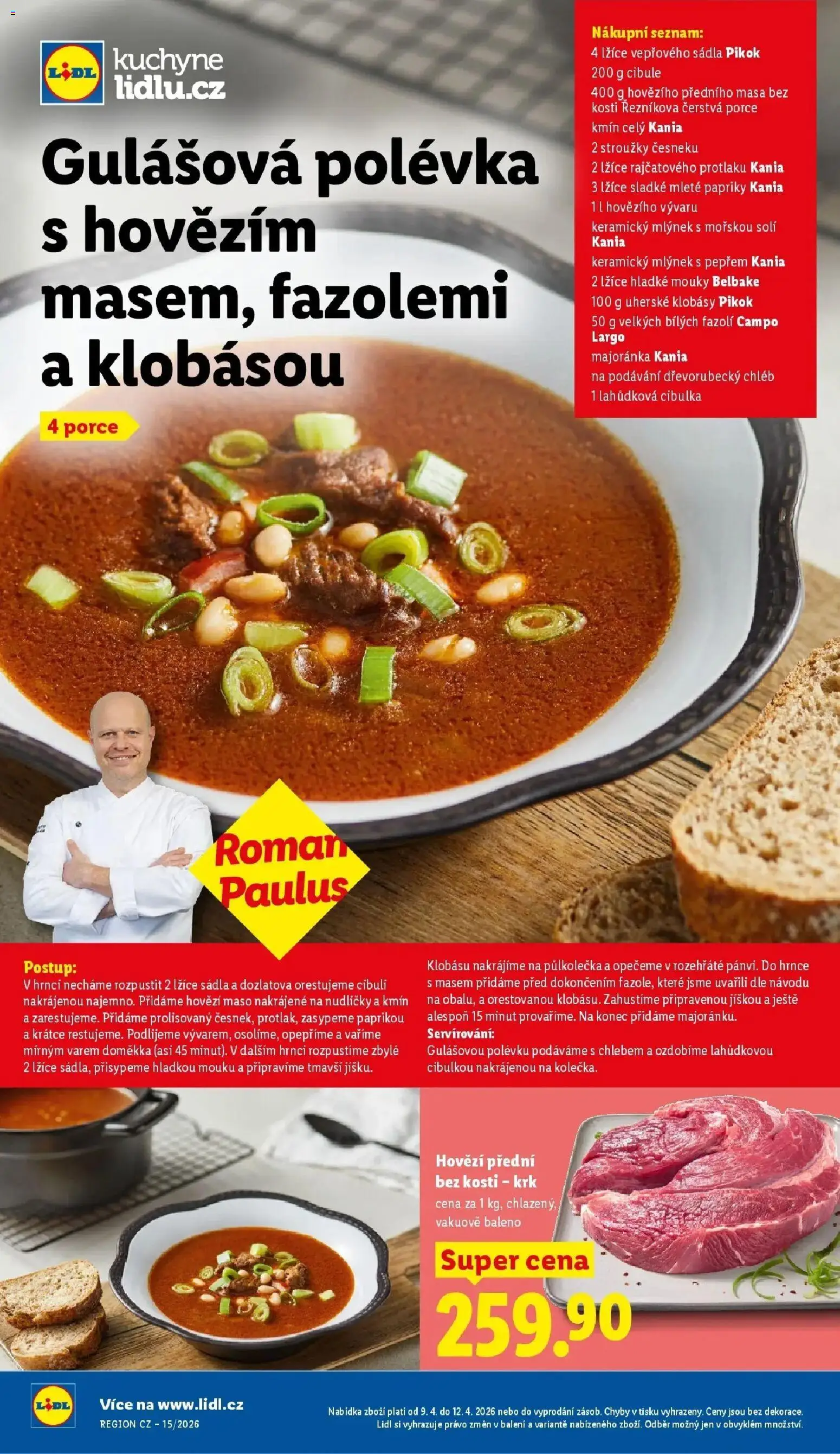 Lidl aktuální leták od 09.04.2026 | Strana: 48 | Produkty: Klobása, Klobásy, Vývar, Cibule