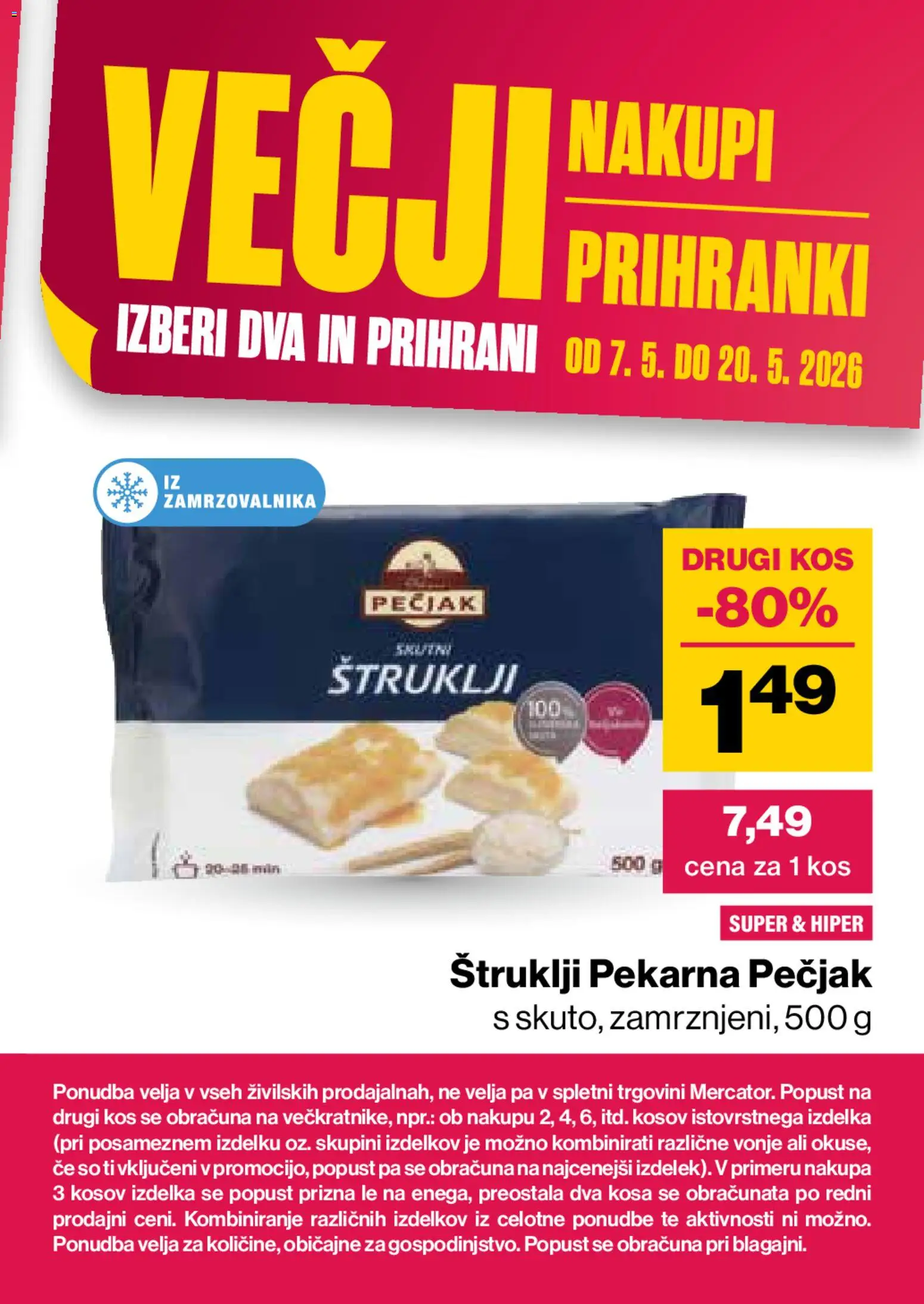 Novi Mercator katalog ponudbe – veljaven od 07.05.2026 | Stran: 29 | Izdelki: Štruklji, Pekarna, Kos