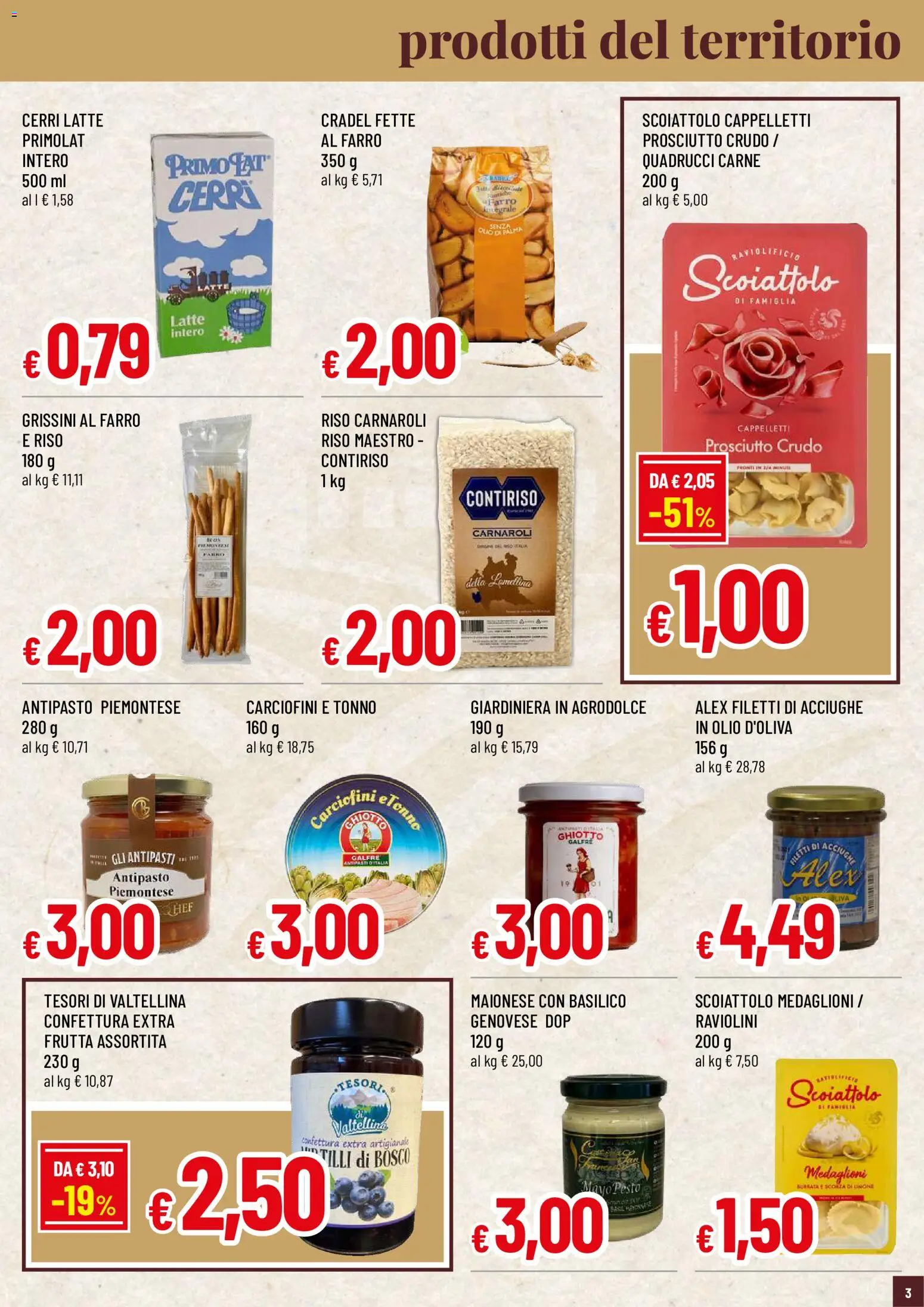 Volantino Famila del 16/07/2026 | Pagina: 3 | Prodotti: Frutta, Latte, Limone, Farro