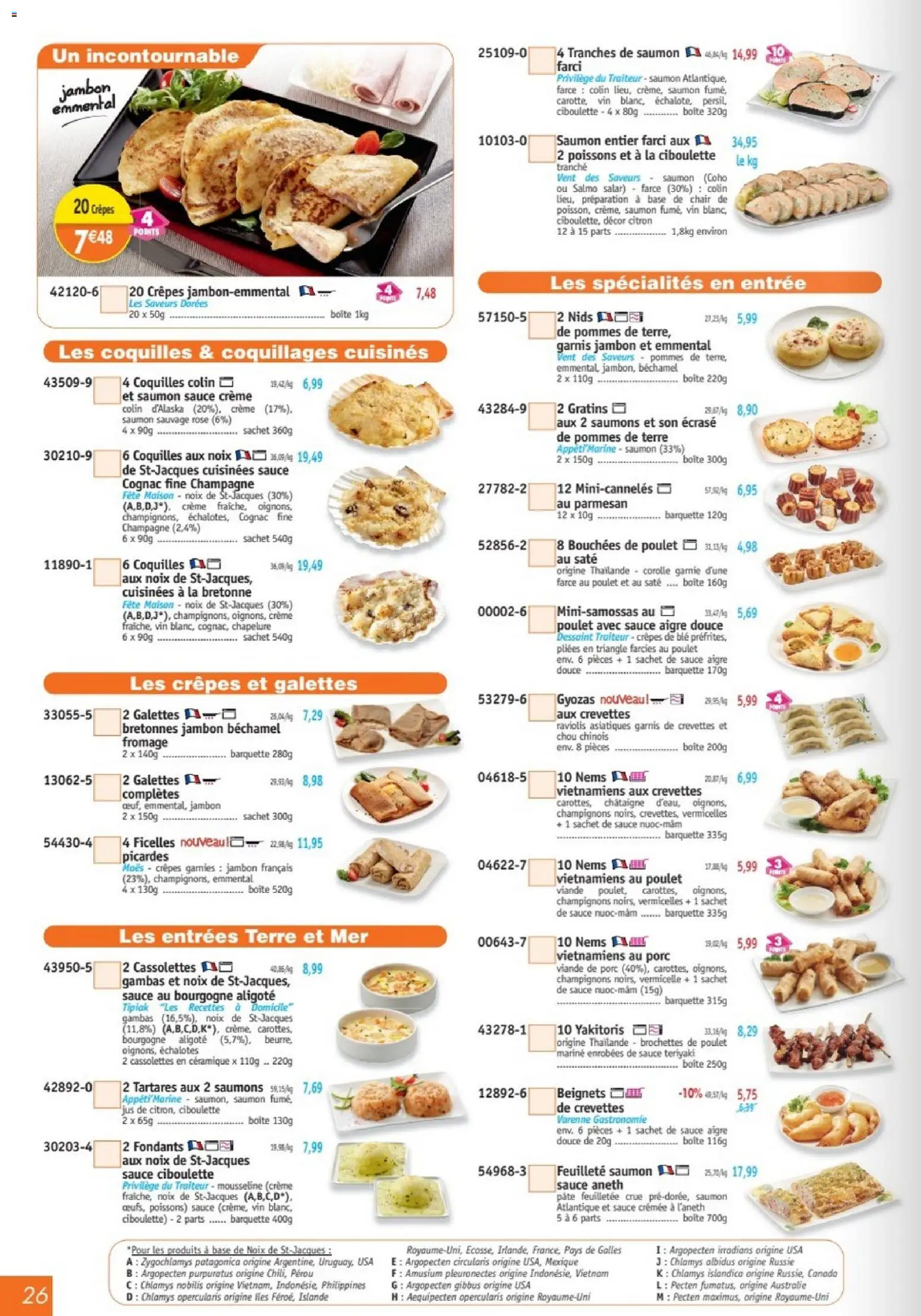 {H1} | Page: 26 | Produits: Raviolis, Pâte feuilletée, Jambon, Pommes